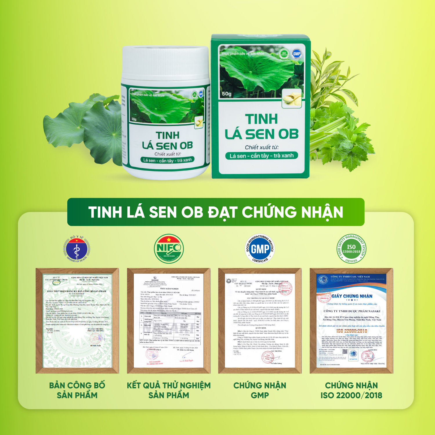 Mô tả Tinh Lá Sen OB Detox Cần Tây, Lá Sen, Trà Xanh Hỗ Trợ Giảm Cân, Thon Dáng, Đẹp Da (Hộp 50g) - 5