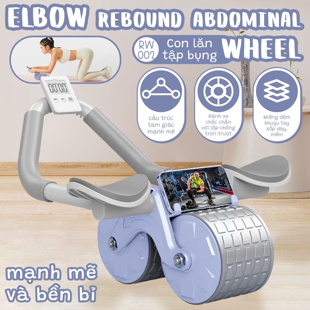 Mô tả BG Con lăn trợ lực, tại nhà thế hệ mới 2 bánh thiết kế mới có chỗ để tay tiện dụng - 12