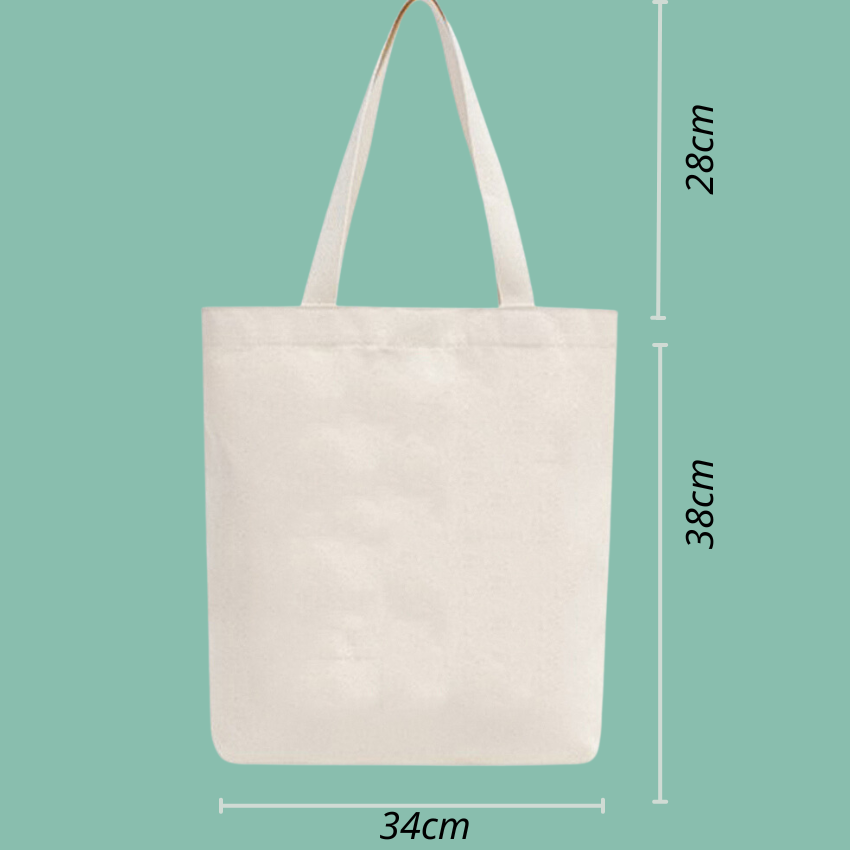 Mô tả BST Túi Tote Vải Mộc GINKO Kiểu Basic có dây kéo khóa ( túi con ) in hình We Bare Bears M68-M76 - 1