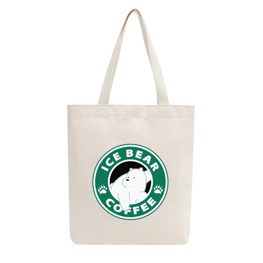 Mô tả BST Túi Tote Vải Mộc GINKO Kiểu Basic có dây kéo khóa ( túi con ) in hình We Bare Bears M68-M76 - 8