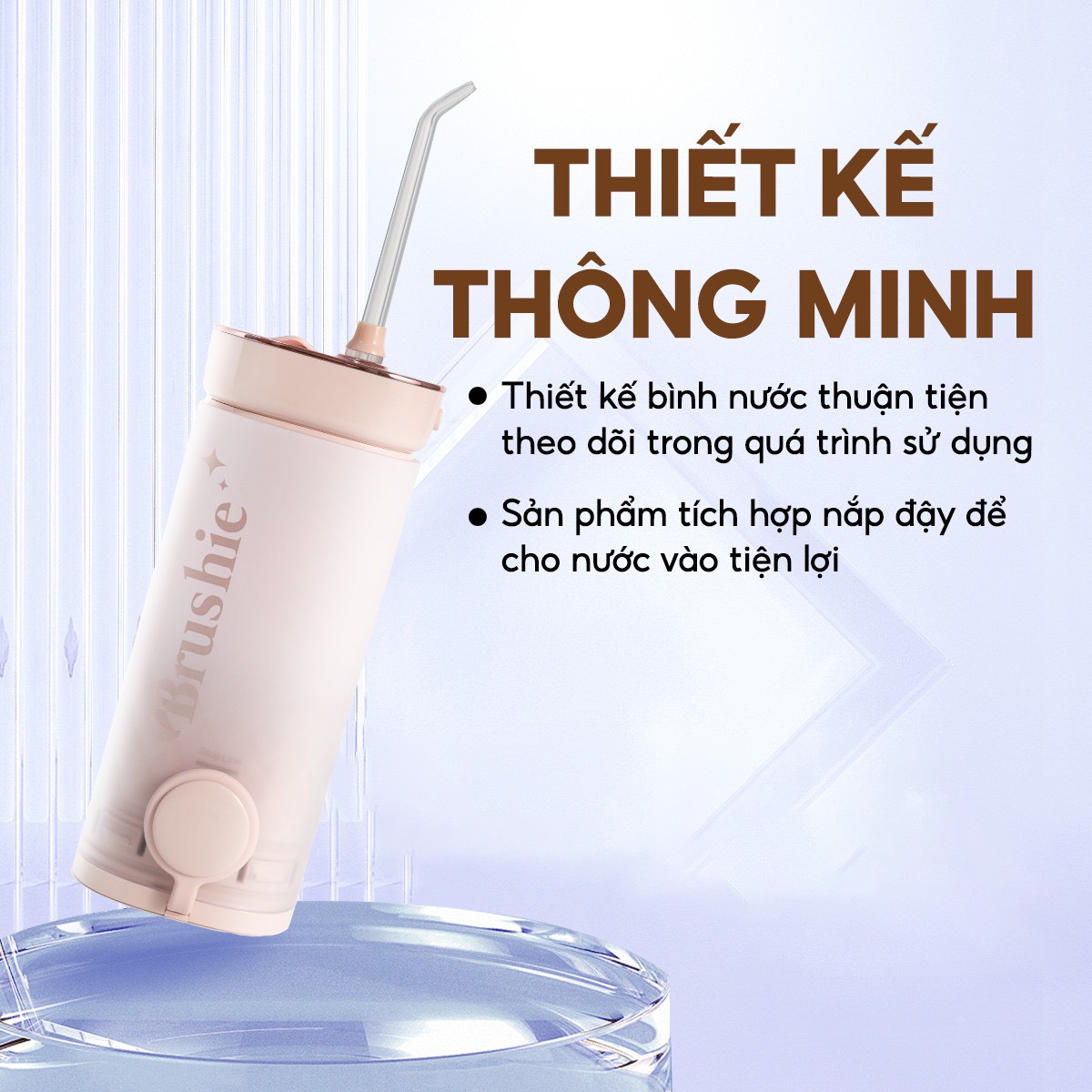 Mô tả Tăm nước Brushie phiên bản nâng cấp 2025 công nghệ sóng âm tiện lợi Flossie - 5