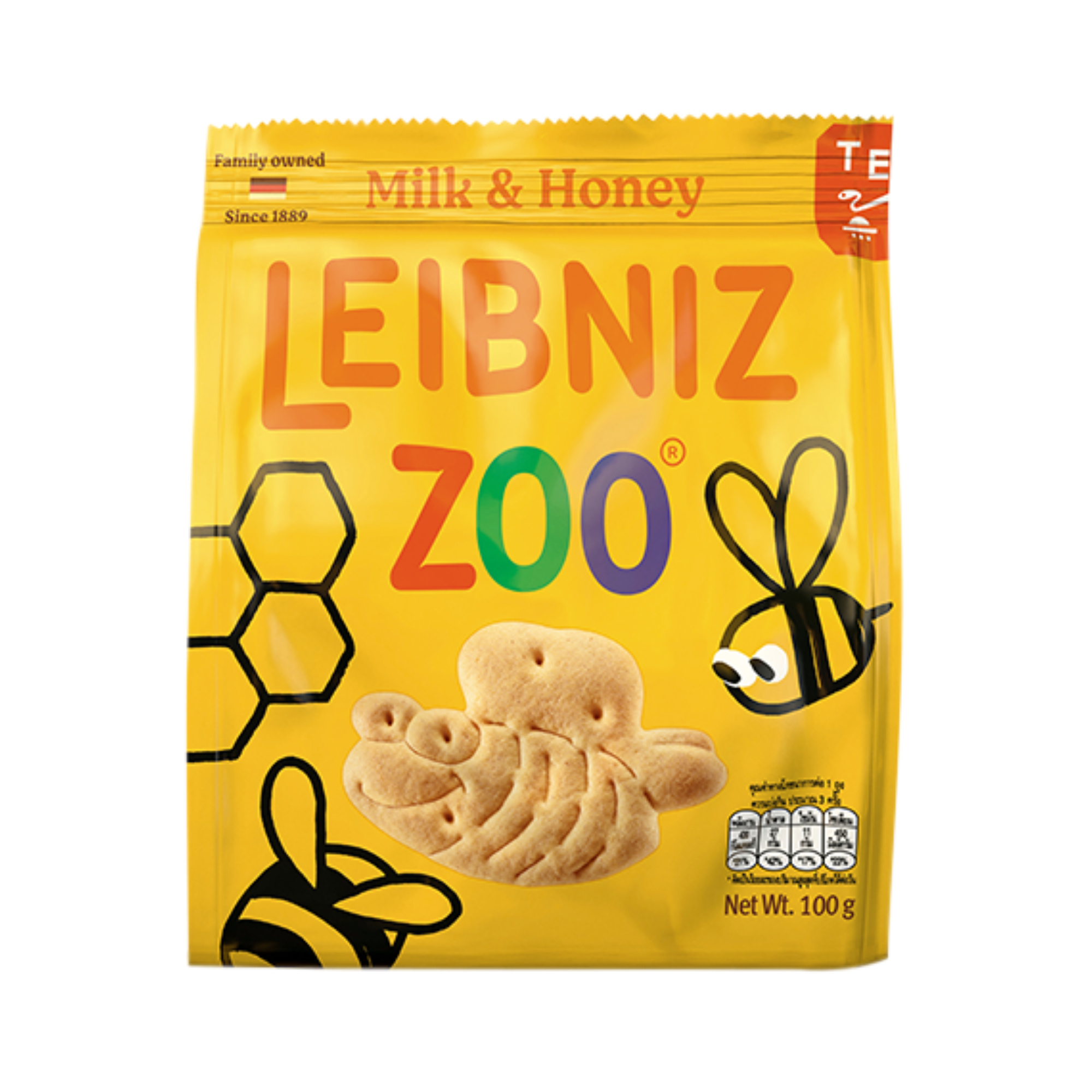 Mô tả Bánh qui sữa & mật ong hình gấu & ong Leibniz Zoo 100g - 1