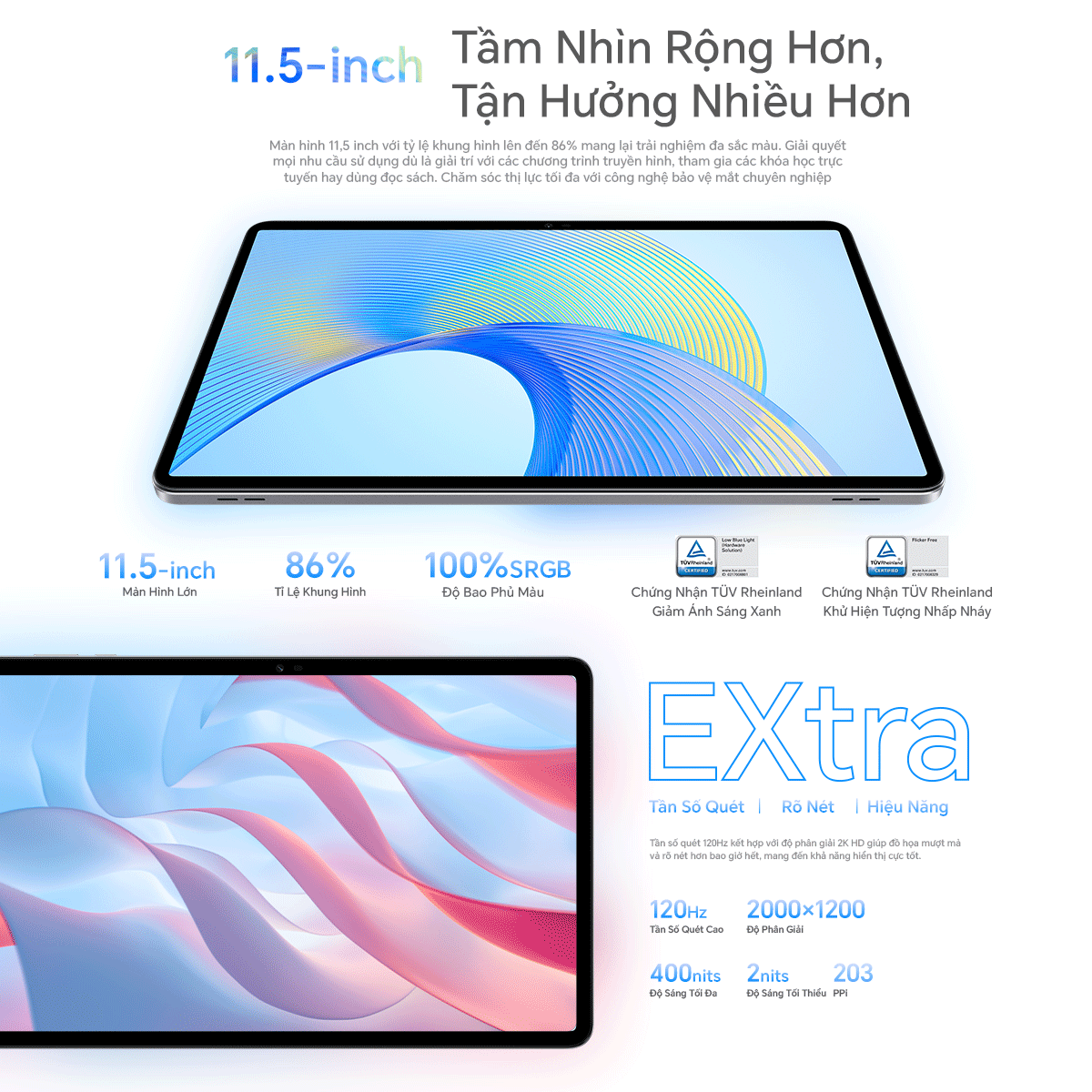 Trải nghiệm mượt mà với màn hình 120Hz