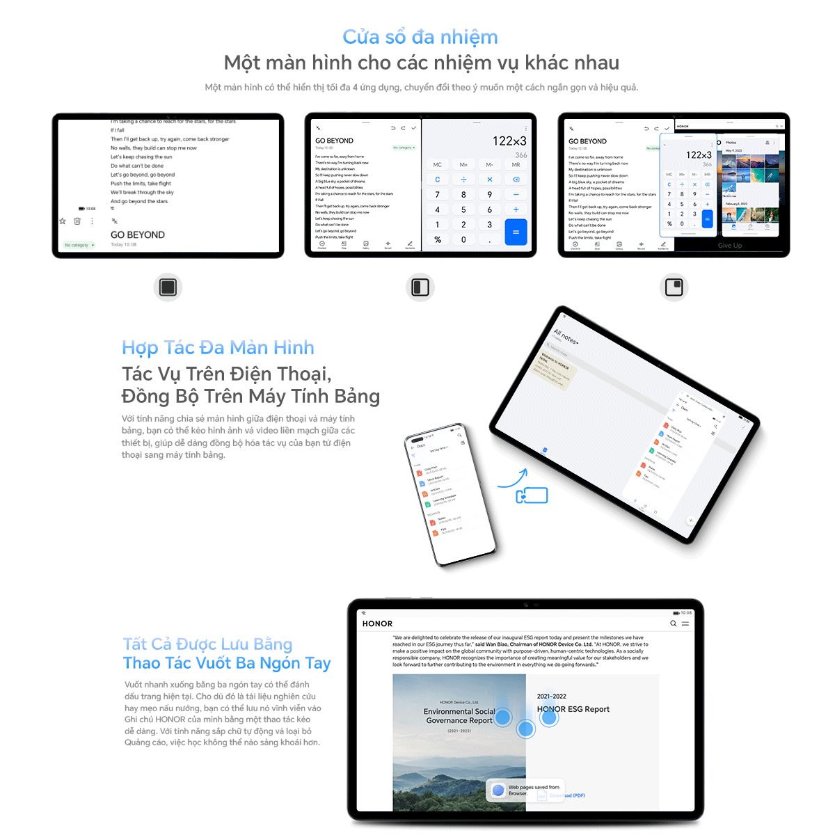 Tính năng cộng tác đa màn hình HONOR Connect