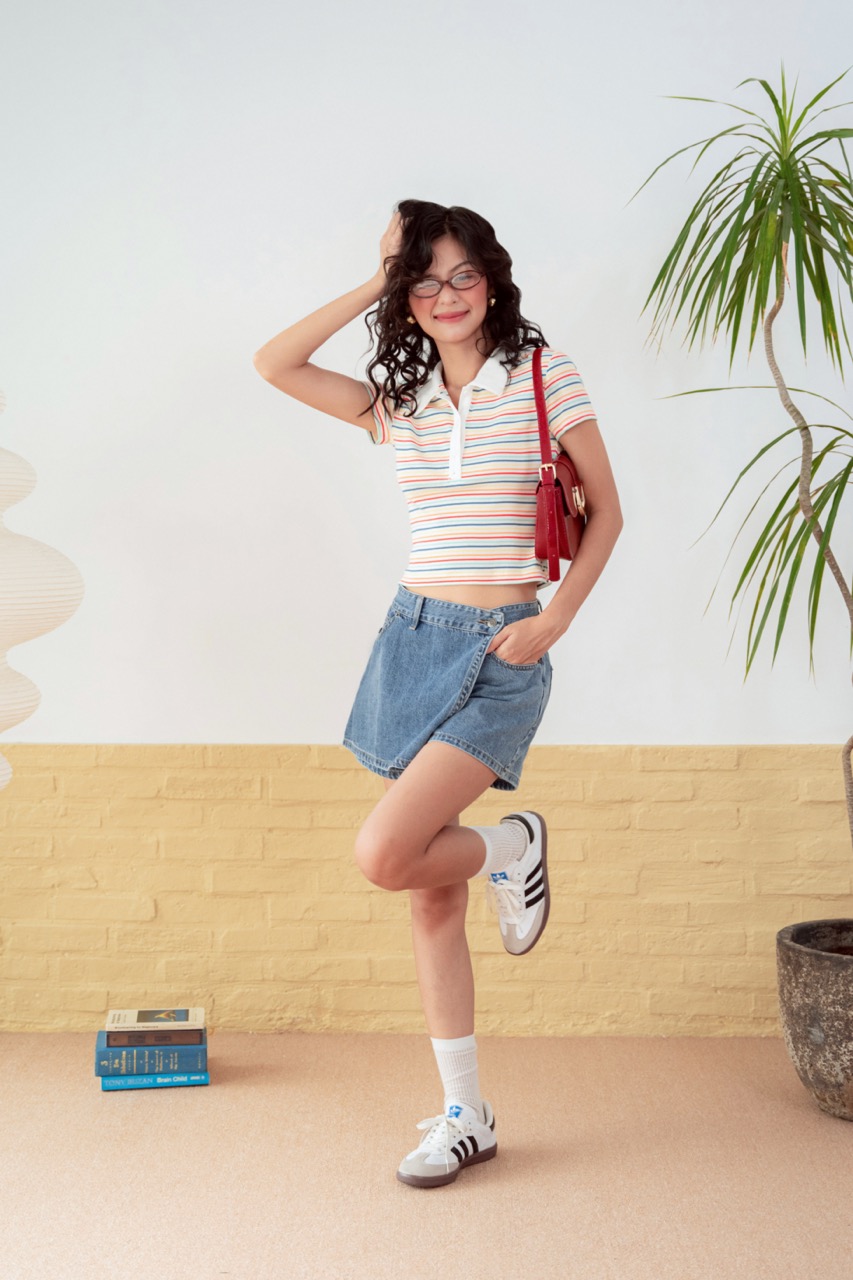 Mô tả LIBÉ WORKSHOP - Quần váy ngắn vải denim - 1