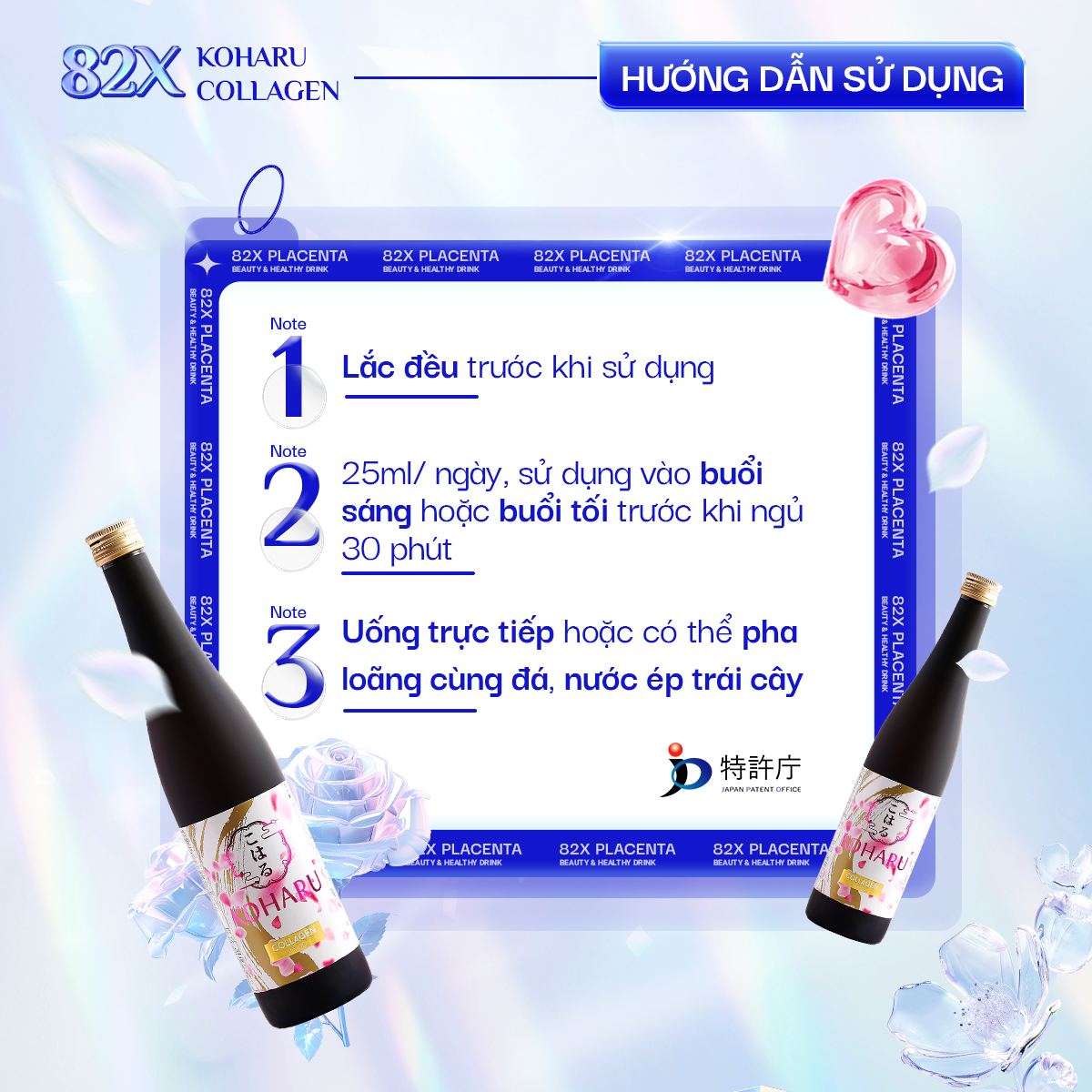 Mô tả Combo "MỸ NHÂN KHÔNG TUỔI" Gồm 3 Chai Nước Uống 82X Koharu Collagen Chứa 48.000mg Collagen Ngừa Lão Hoá 500ml/Chai - 4