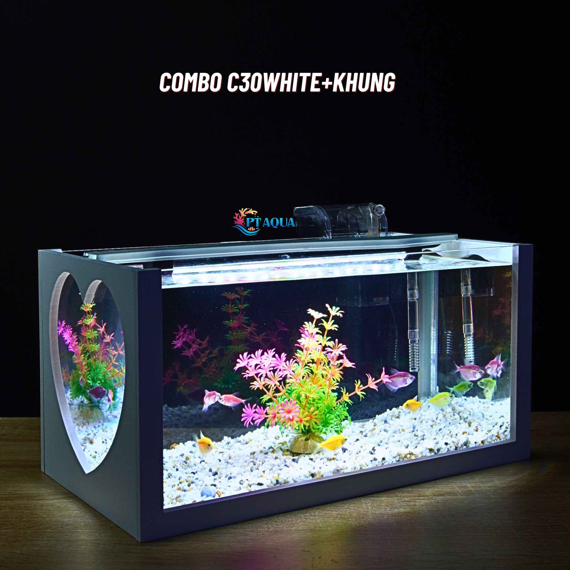 Bể cá mini 40cm COMBO đầy đủ CHỌN MẪU phù hợp nuôi cá cảnh mini để bàn ...