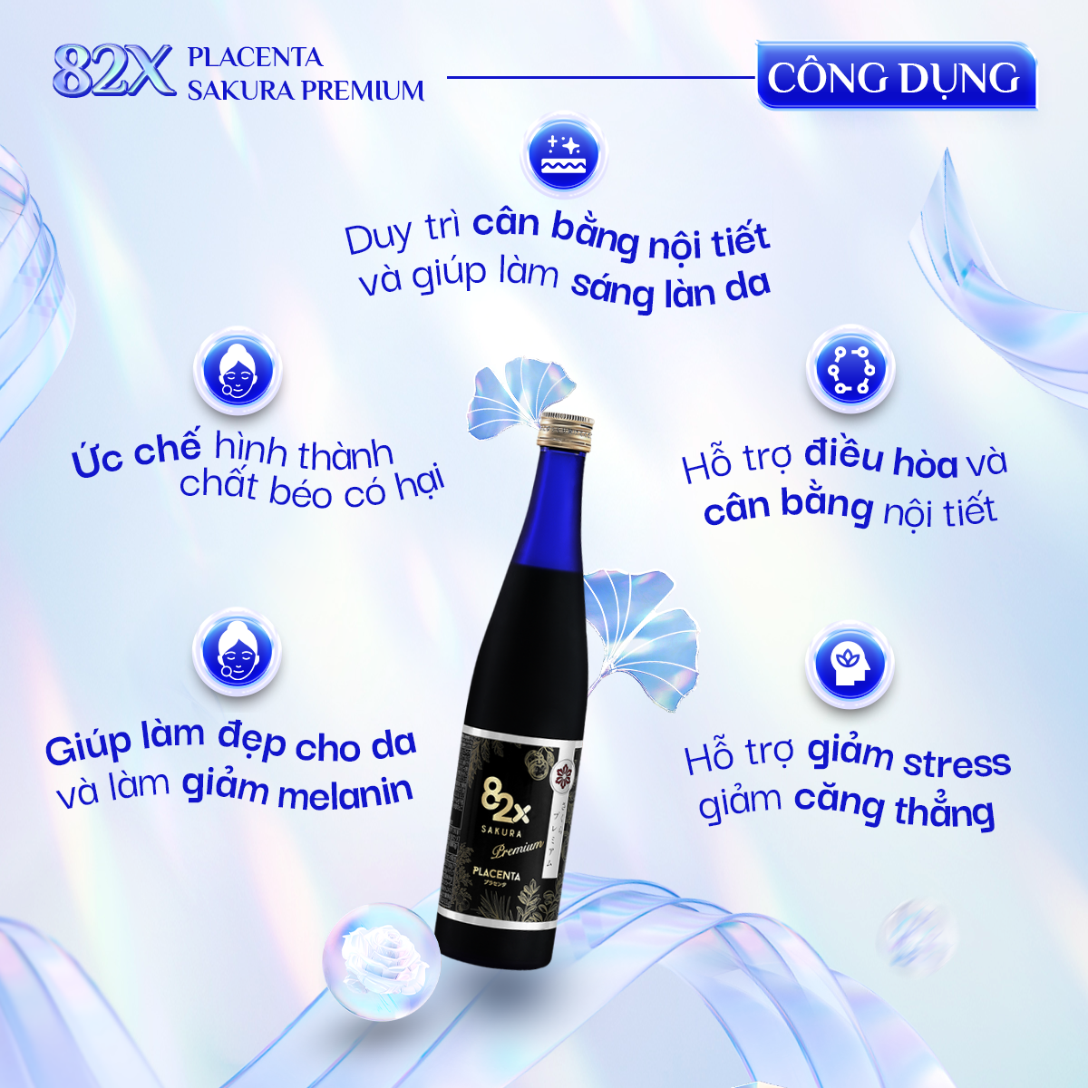 Mô tả Combo 3 Chai Nước Uống 82X Gồm Collagen + Sakura Collagen + Sakura Placenta Giảm Nám Tàn Nhang 500ml/chai - 7