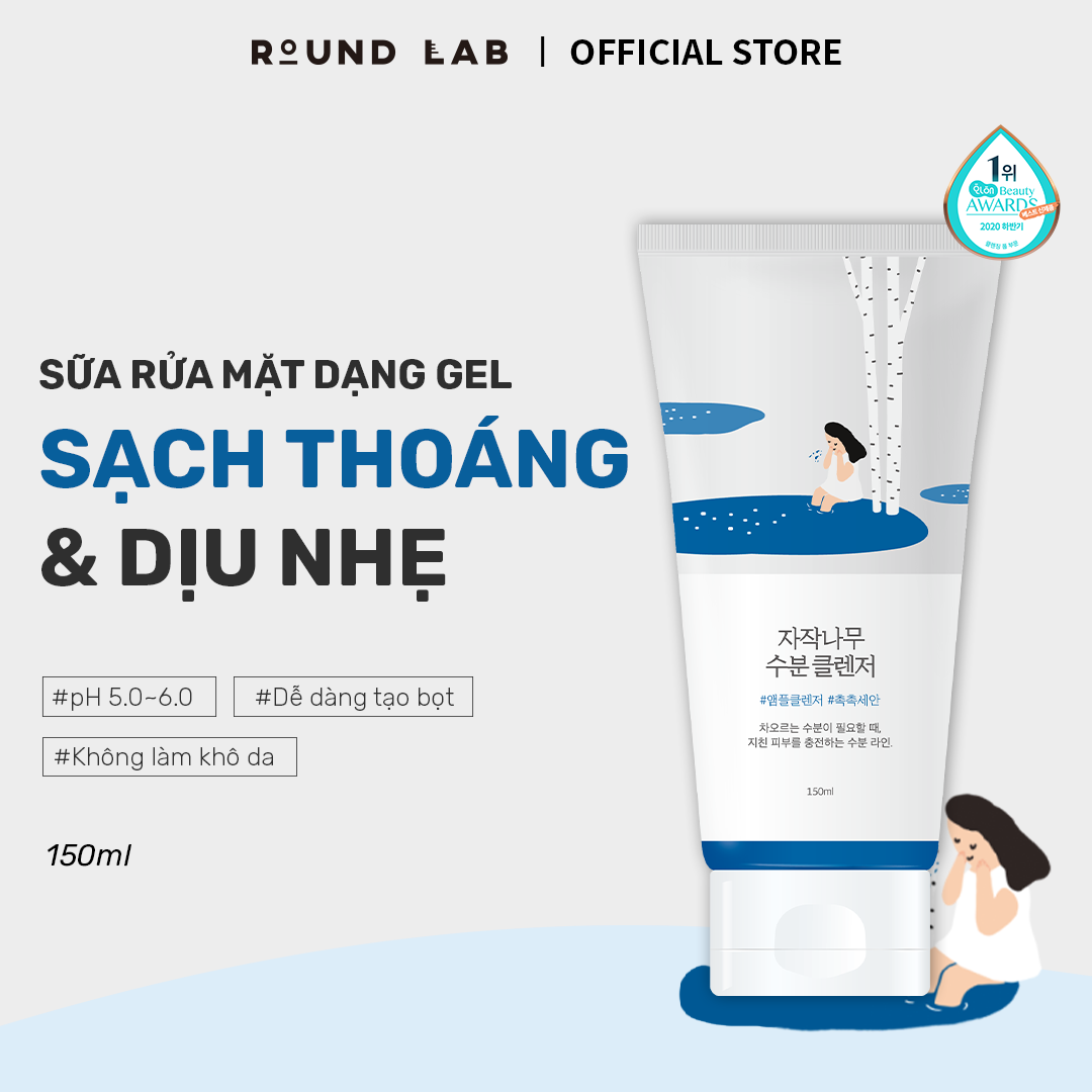 Mô tả Sữa rửa mặt Round Lab Birch Juice Moisturizing Cleanser 150ml làm sạch sâu mềm da - 1