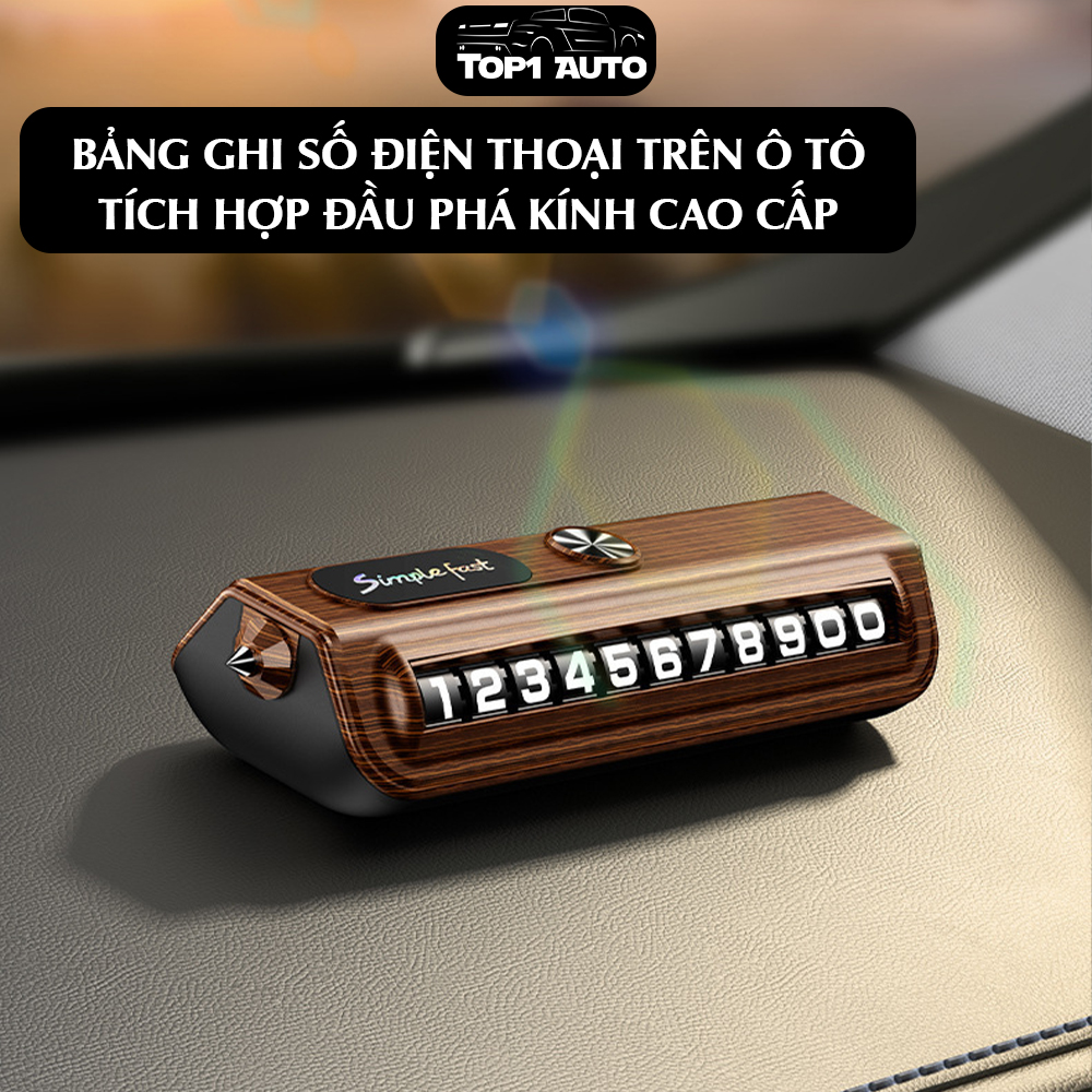 Bảng số điện thoại trên ô tô loại Simple 2 in 1 dãy số lăn tích hợp búa ...
