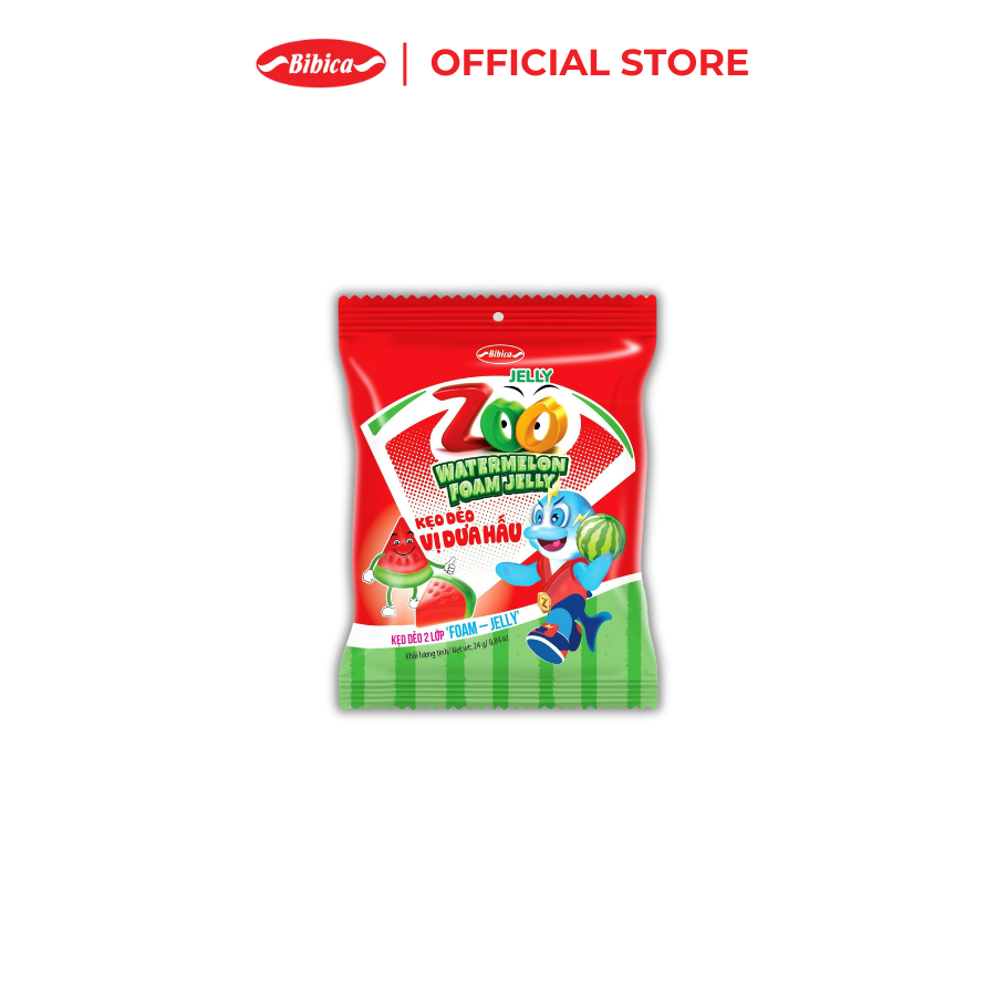 Mô tả Kẹo Dẻo Zoo Foam Jelly Dưa hấu Bibica 24g - 1