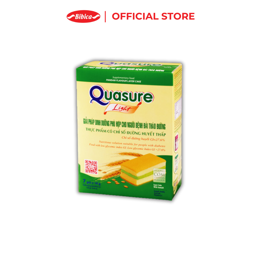 Mô tả Bánh Bông Lan Quasure Light Bibica 126g - Thực phẩm dành cho người ăn kiêng, tiểu đường - 1