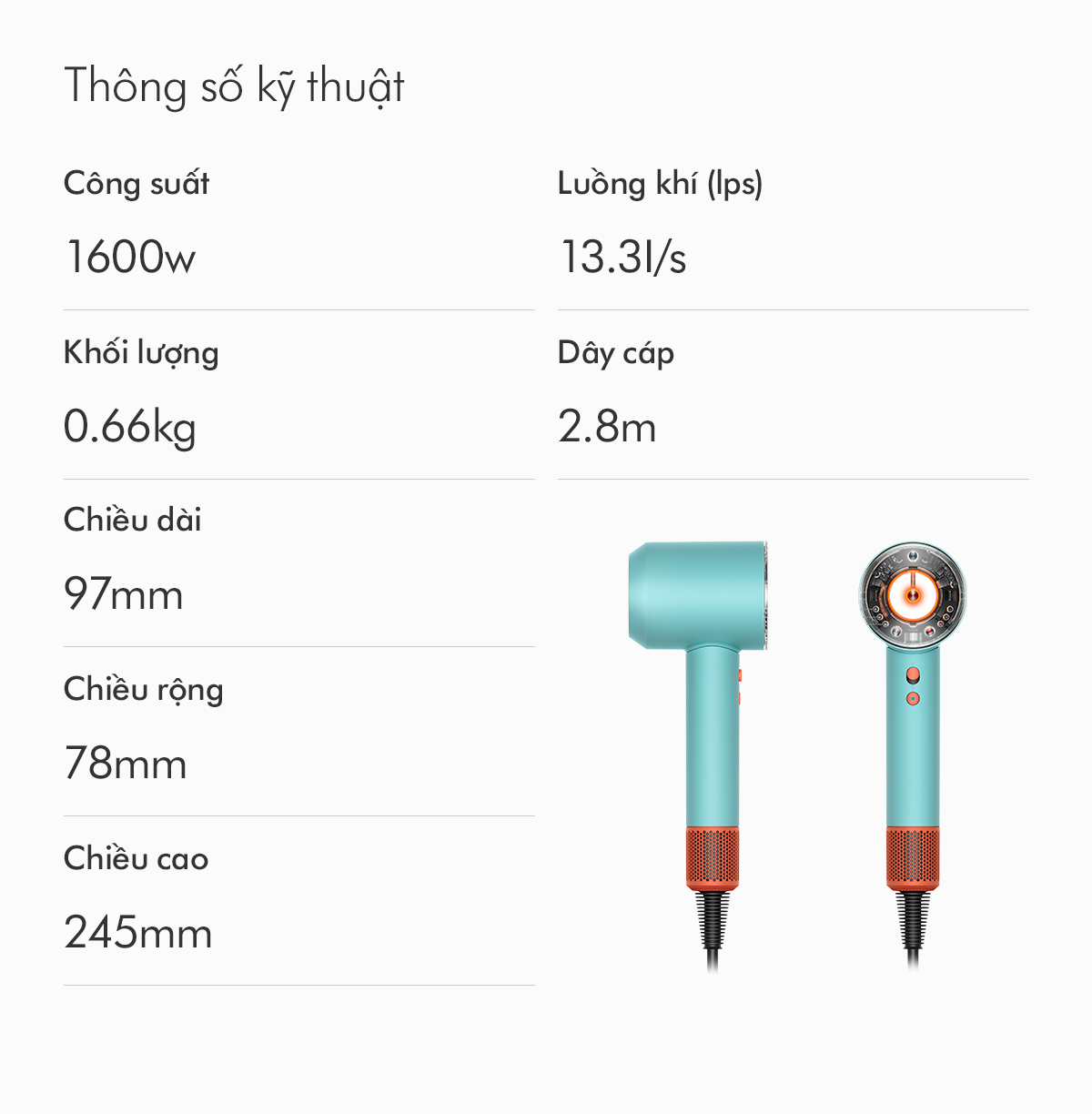 Mô tả Máy sấy tóc Dyson Supersonic ™ HD16 Nural (Ceramic Patina Topaz) - 12