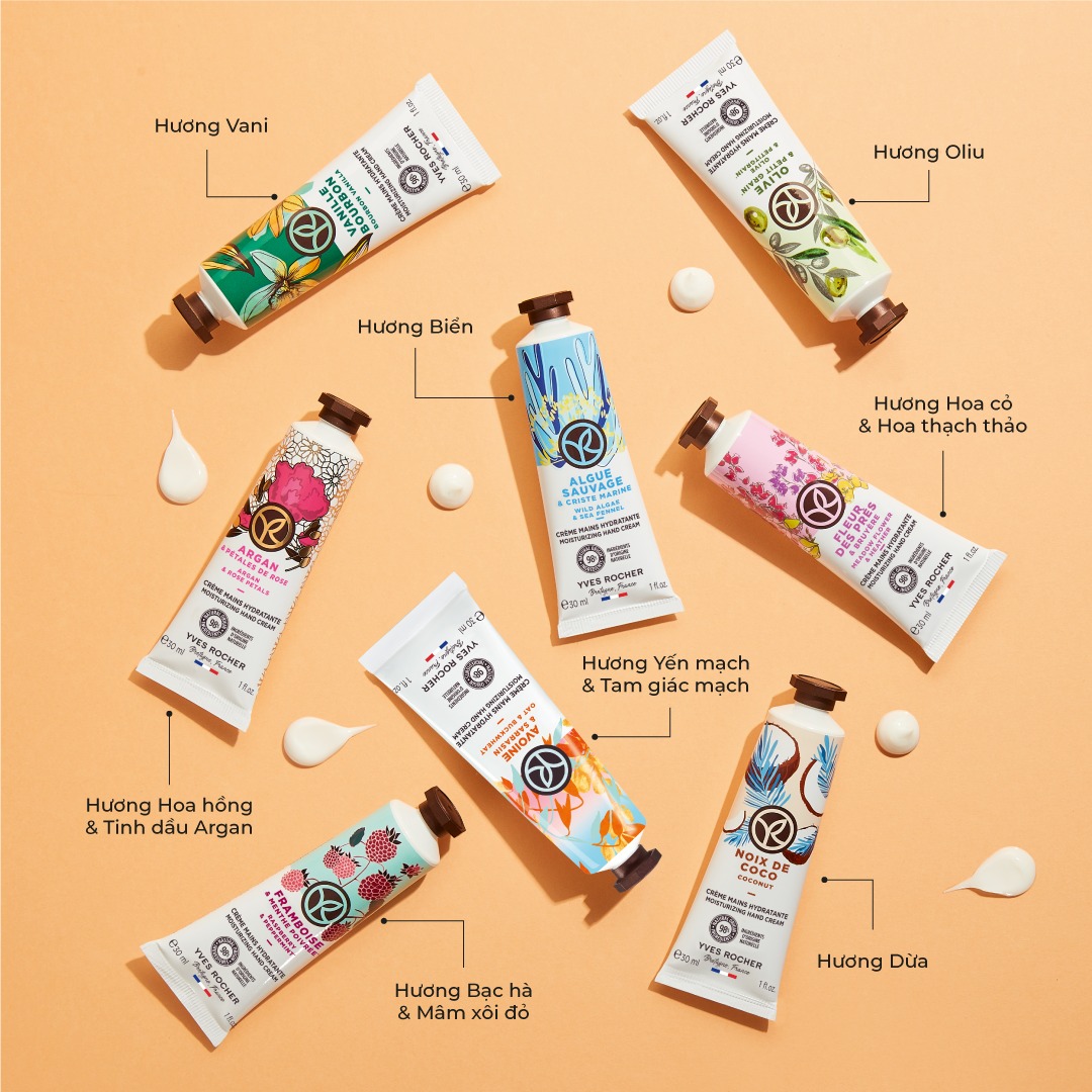 Mô tả Kem dưỡng da tay Yves Rocher Hand Cream 30ml (đa dạng mùi hương) - 1