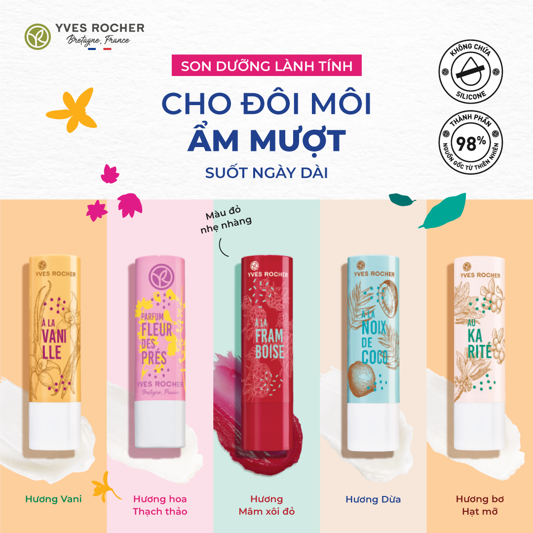 Son dưỡng hương mâm xôi đỏ Yves Rocher Lip Balm Raspberry 4.8G | Shopee ...
