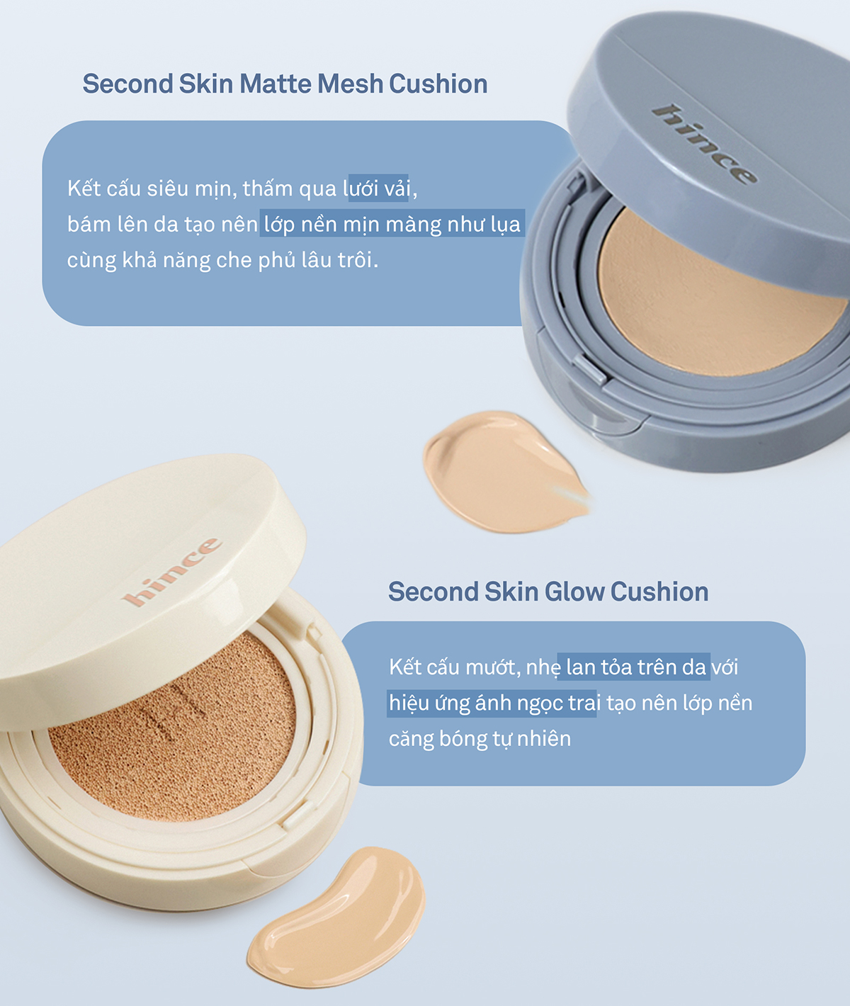 Mô tả Phấn nước hince Second Skin Mesh & Matte Cushion 12G - 8
