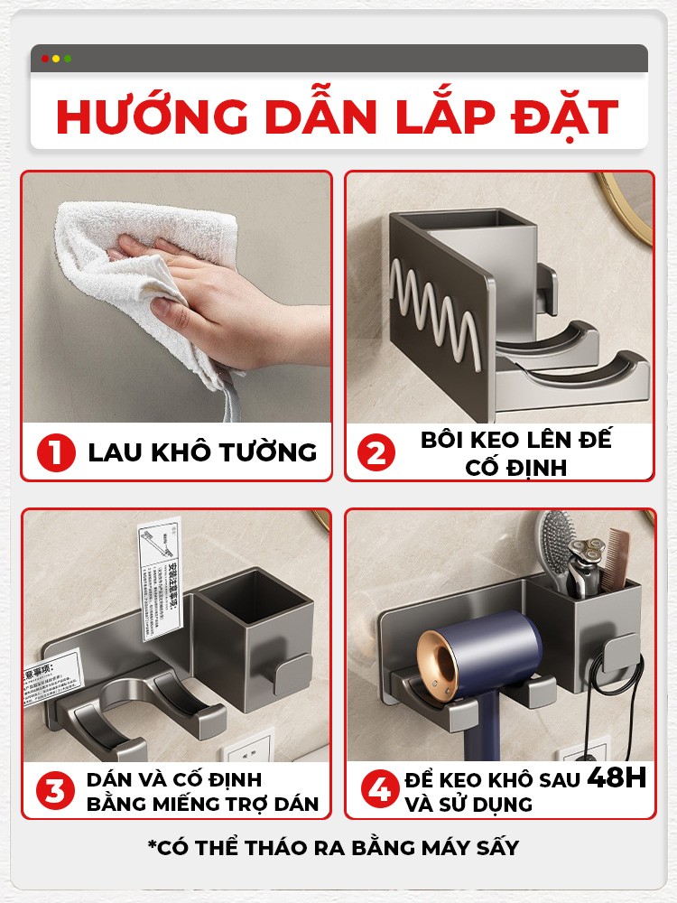 Các bước lắp đặt giá đỡ Enomax