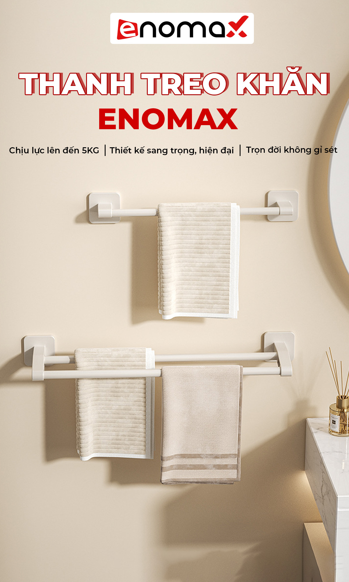 Giá kệ treo khăn tắm Enomax Eno 0442