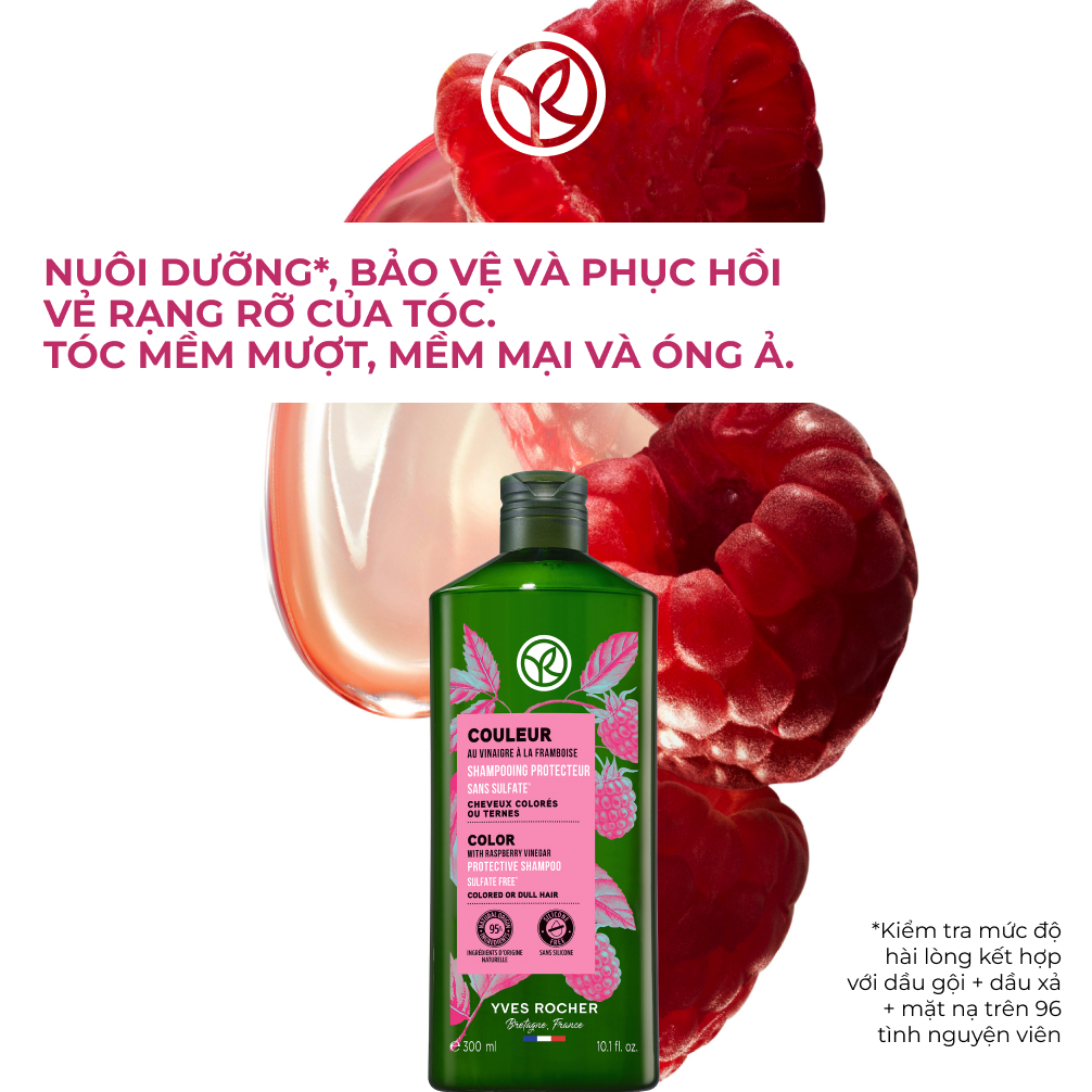 Mô tả Dầu gội giữ màu tóc nhuộm và giúp tóc bóng mượt Yves Rocher Shine Protective Shampoo 300ml - 1