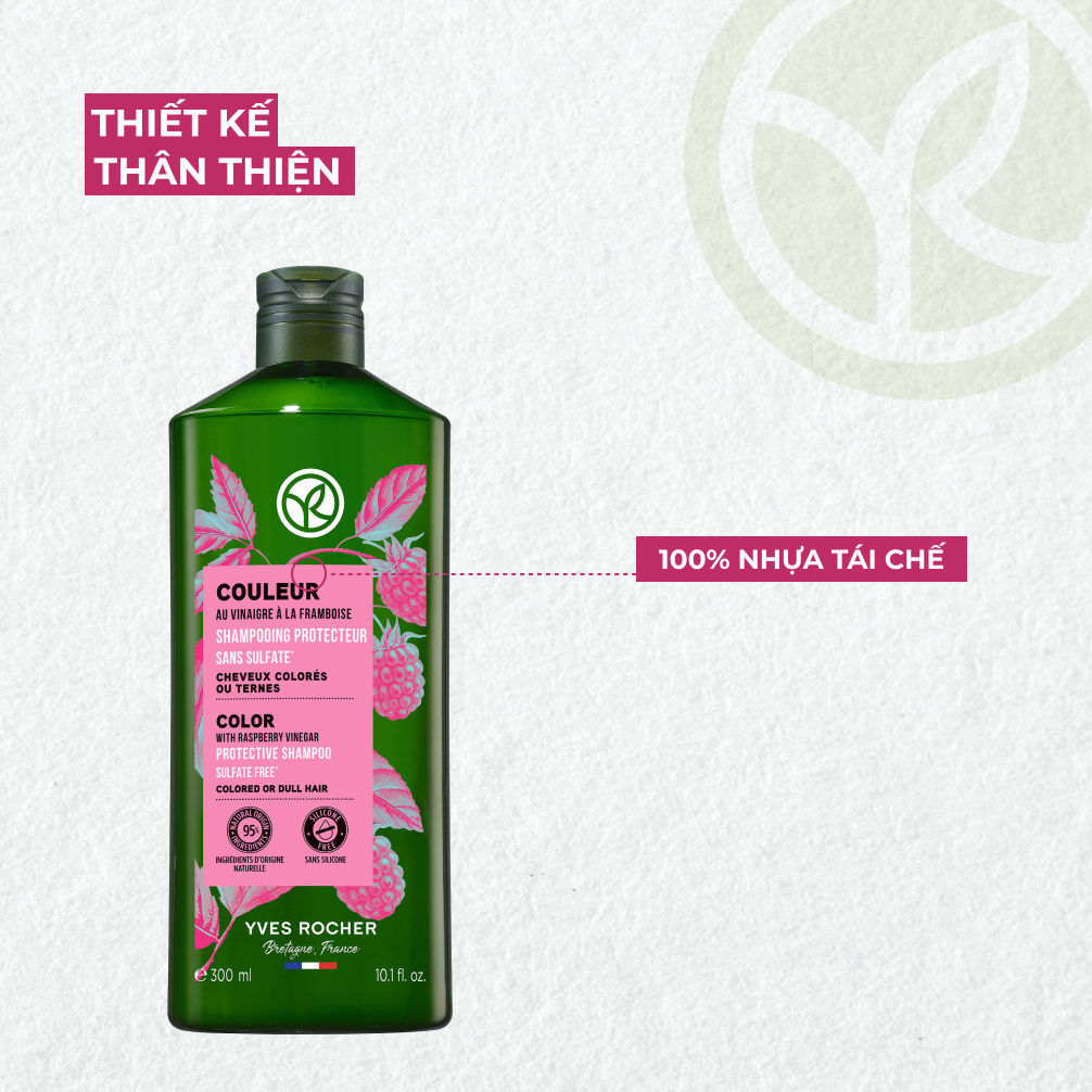 Mô tả Dầu gội giữ màu tóc nhuộm và giúp tóc bóng mượt Yves Rocher Shine Protective Shampoo 300ml - 4