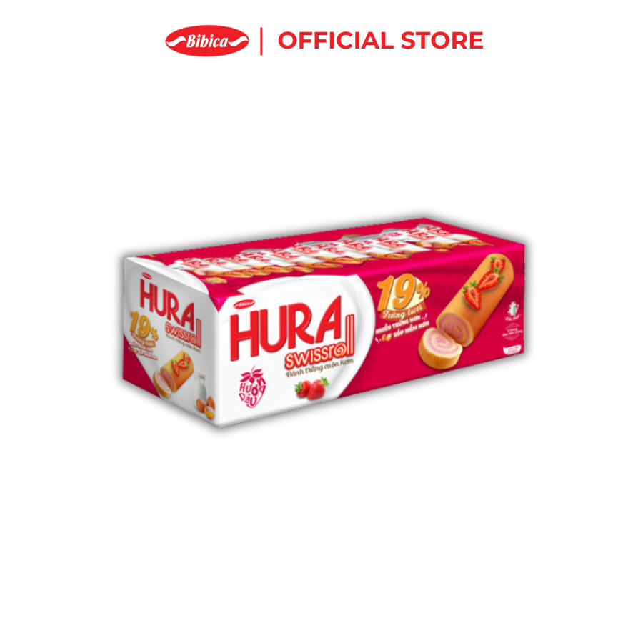 Mô tả Bánh Hura Swissroll Dâu Bibica 360g - 1