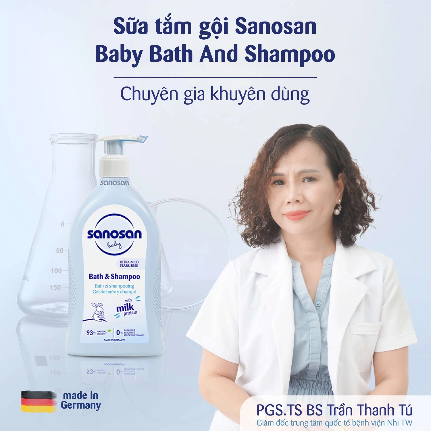 Mô tả Sữa tắm gội Sanosan Baby với protein sữa thủy phân 0M+ 500ml - 4