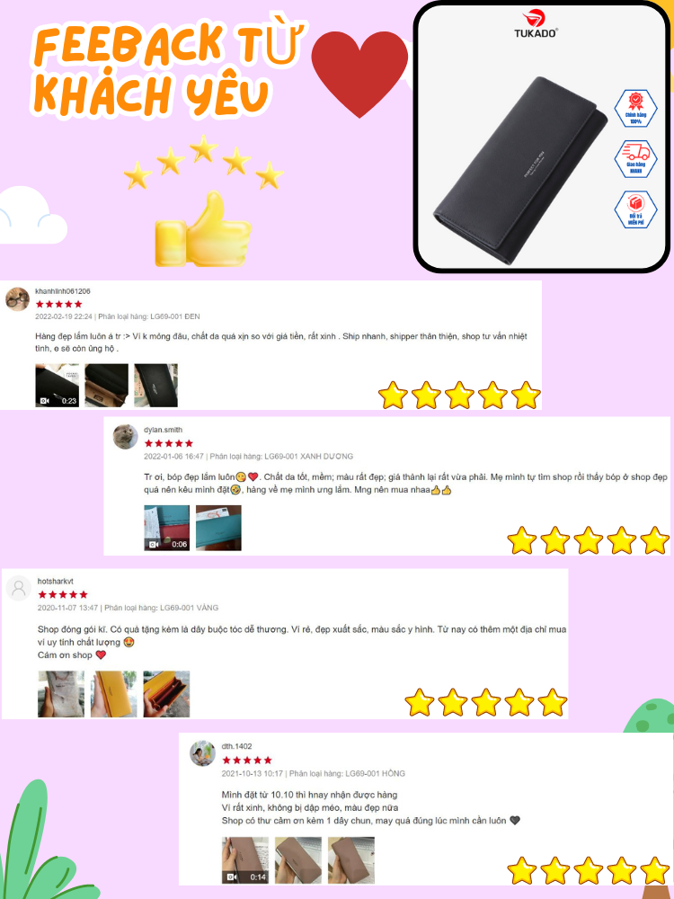 Mô tả Ví Nữ Dài Cầm Tay PERFECT FOR YOU Chất Da Cao Cấp Cực Đẹp Nhiều Ngăn Tiện Dụng PFY02 - 2