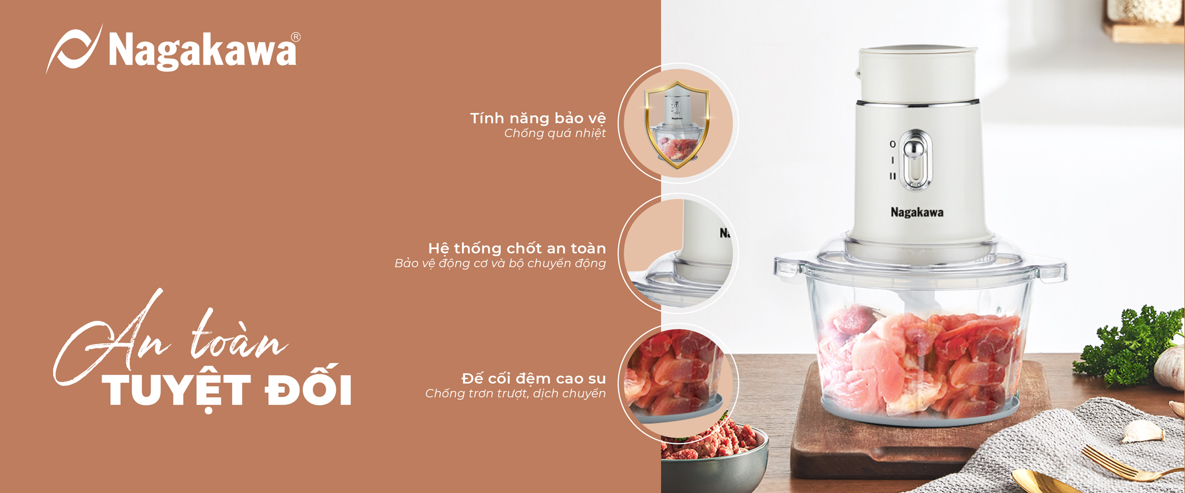 Mô tả Máy xay thịt đa năng Nagakawa NAG0823 (1,5L – 250w) – Bảo hành 12 tháng - 6