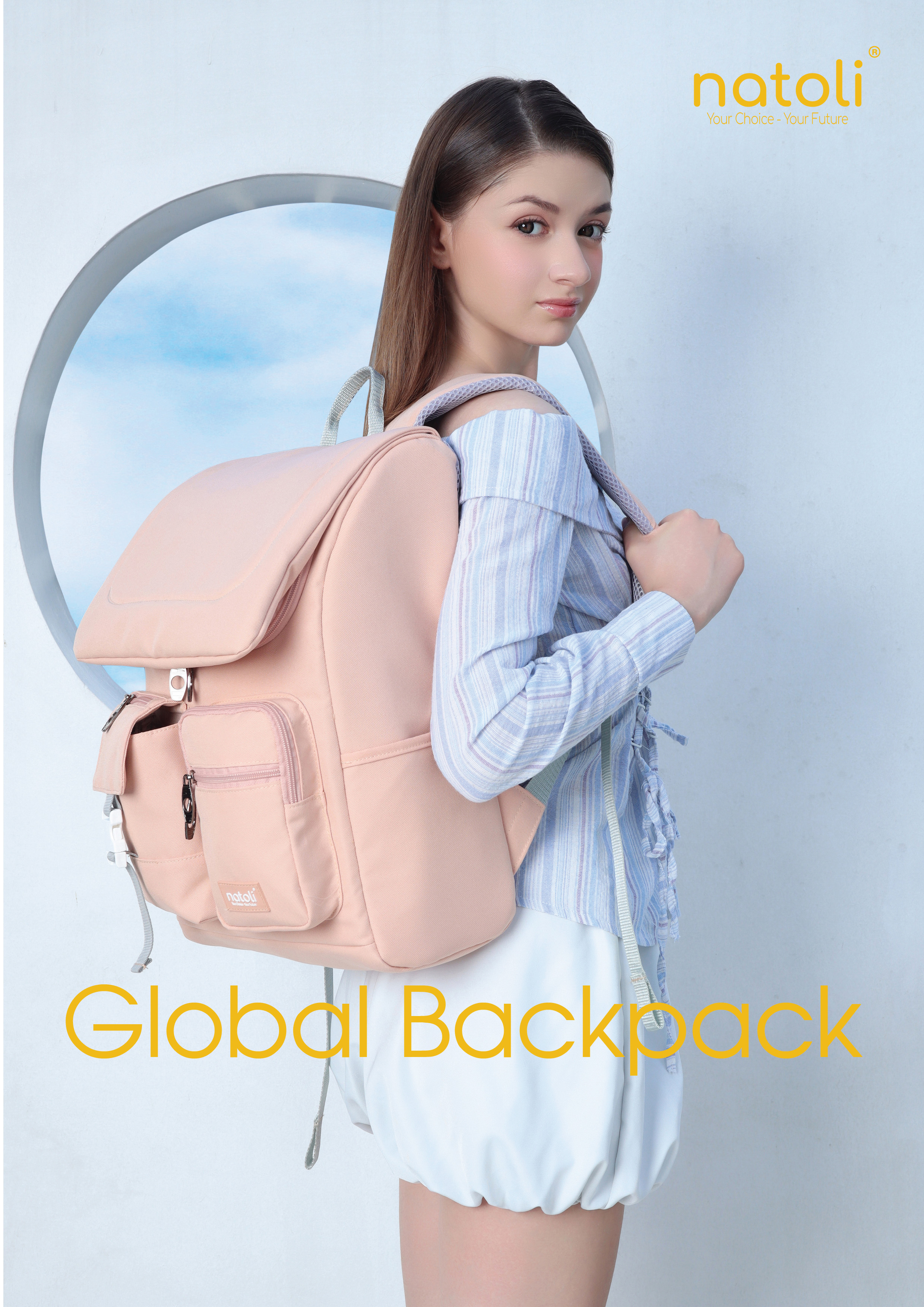 Mô tả Balo laptop 15 6 inch thương hiệu NATOLI, cặp đi học nam chống sốc chống nước tốt Global Backpack B8 - 2