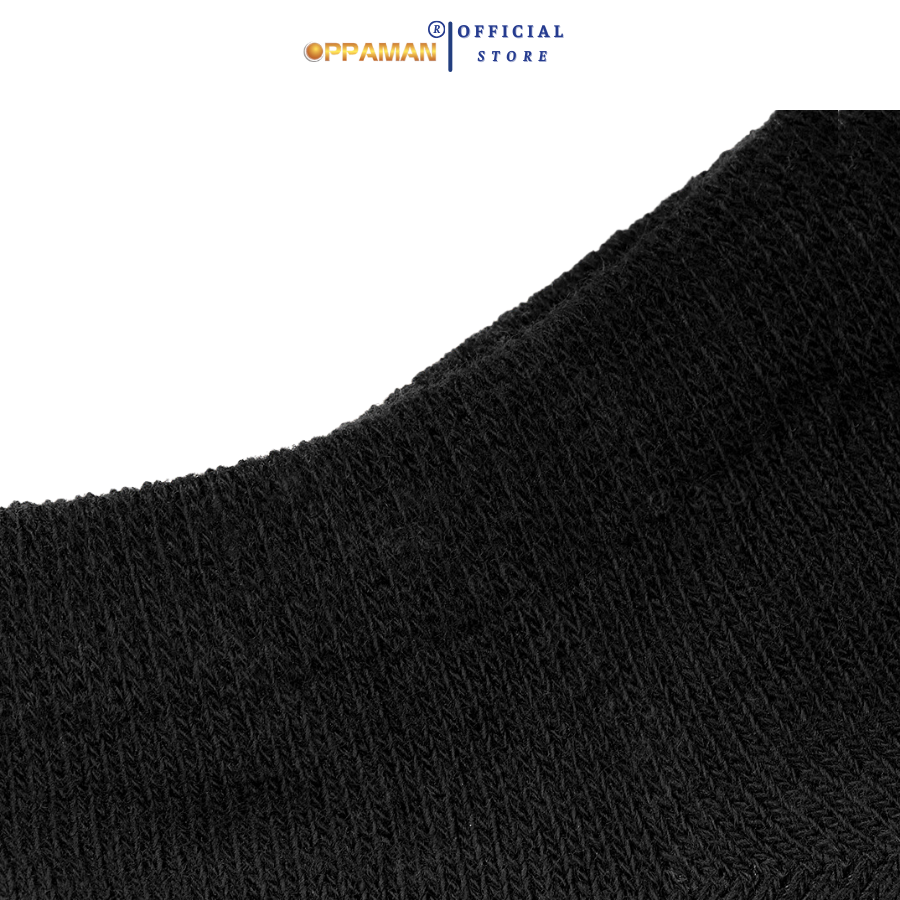 Mô tả Tất vớ nam cổ ngắn vớ đen nam tất nam trơn basic đen vải cotton thoáng khí chống mùi OVT3 OPPAMAN - 1