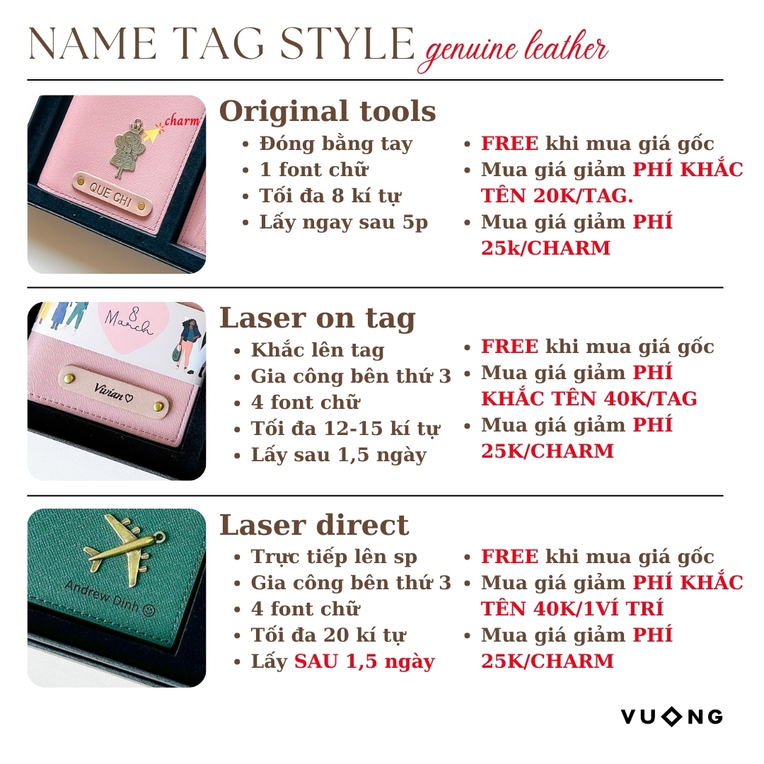 Mô tả Passport cover Vuông Shop®️ da thật vân taiga cao cấp kèm tag hành lý - 1