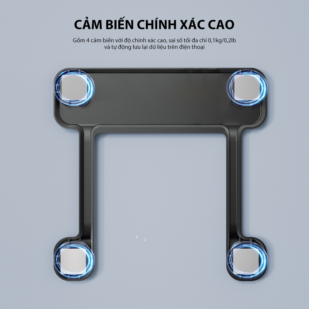 Mô tả Cân sức khỏe điện tử Samono SW-BS01 màn hình LED, 4 cảm biến, đo 15 chỉ số, kết nối bluetooth, ứng dụng note - 2