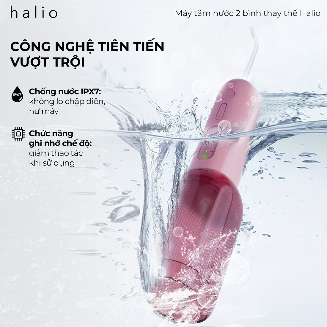Máy Tăm Nước 2 Bình Thay Thế Halio UltraClean Express Hydro Floss Phiên ...