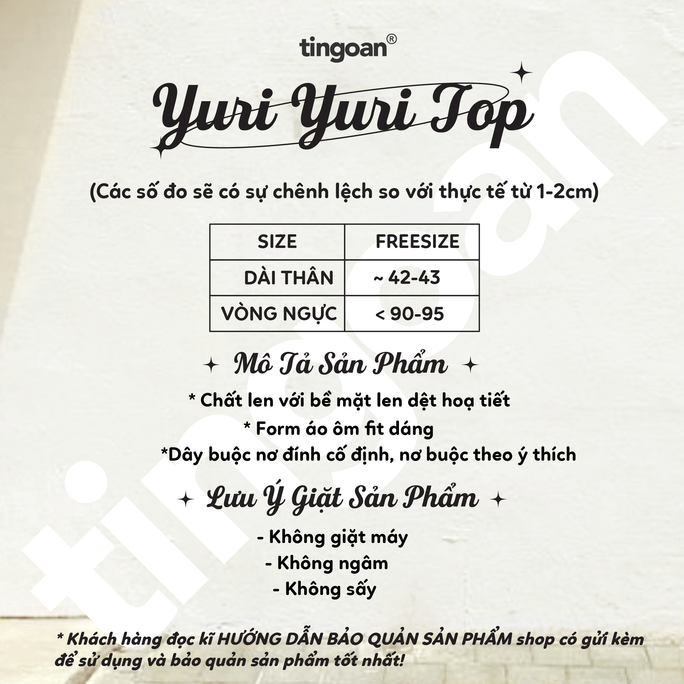 Mô tả TINGOAN® x SHOPEE- Áo len crop bề mặt len hoạ tiết quả trám buộc nơ YURI YURI TOP PHIÊN BẢN MỚI NHẤT T6/2024 (14/7) - 1