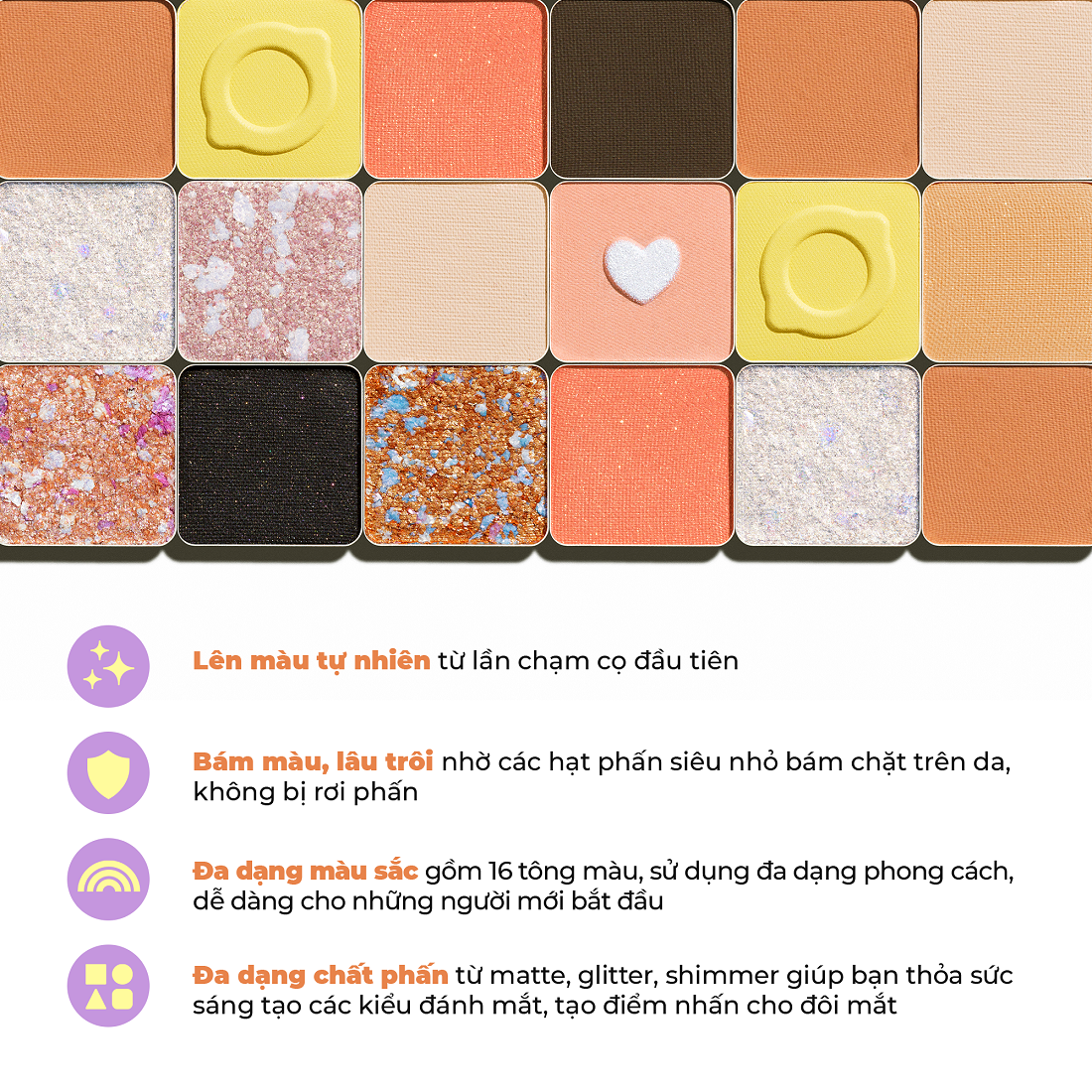 Mô tả Bảng phấn mắt LEMONADE AESTHETIC Eyeshadow Palette Version 2 20.8g - 9