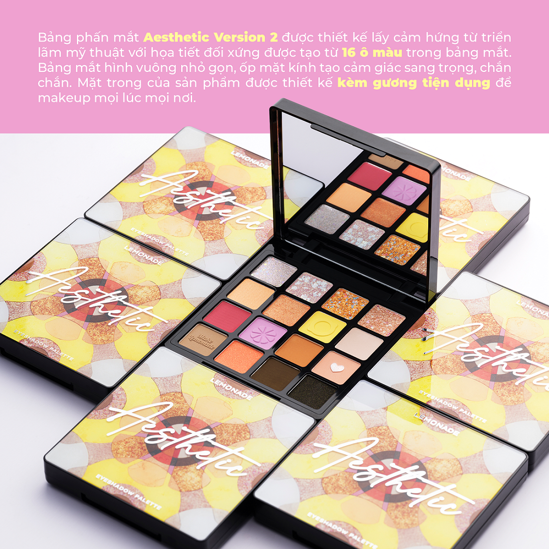 Mô tả Bảng phấn mắt LEMONADE AESTHETIC Eyeshadow Palette Version 2 20.8g - 10