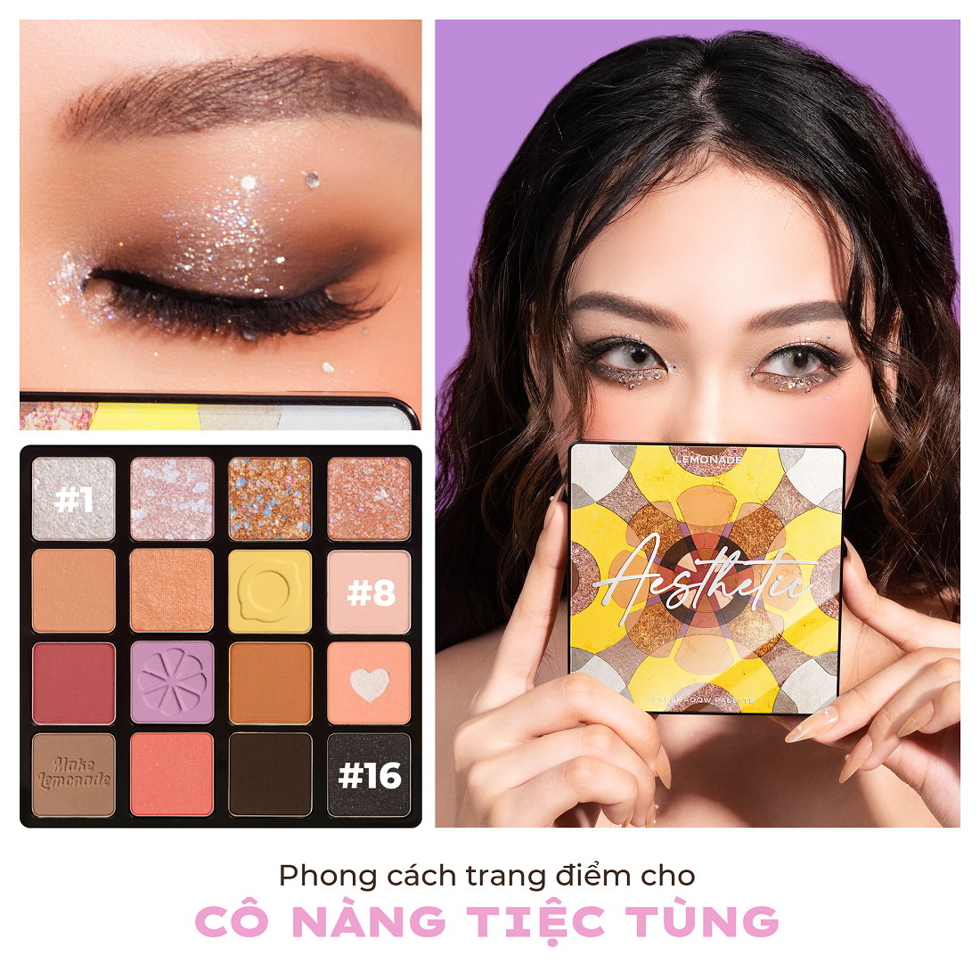 Mô tả Bảng phấn mắt LEMONADE AESTHETIC Eyeshadow Palette Version 2 20.8g - 11