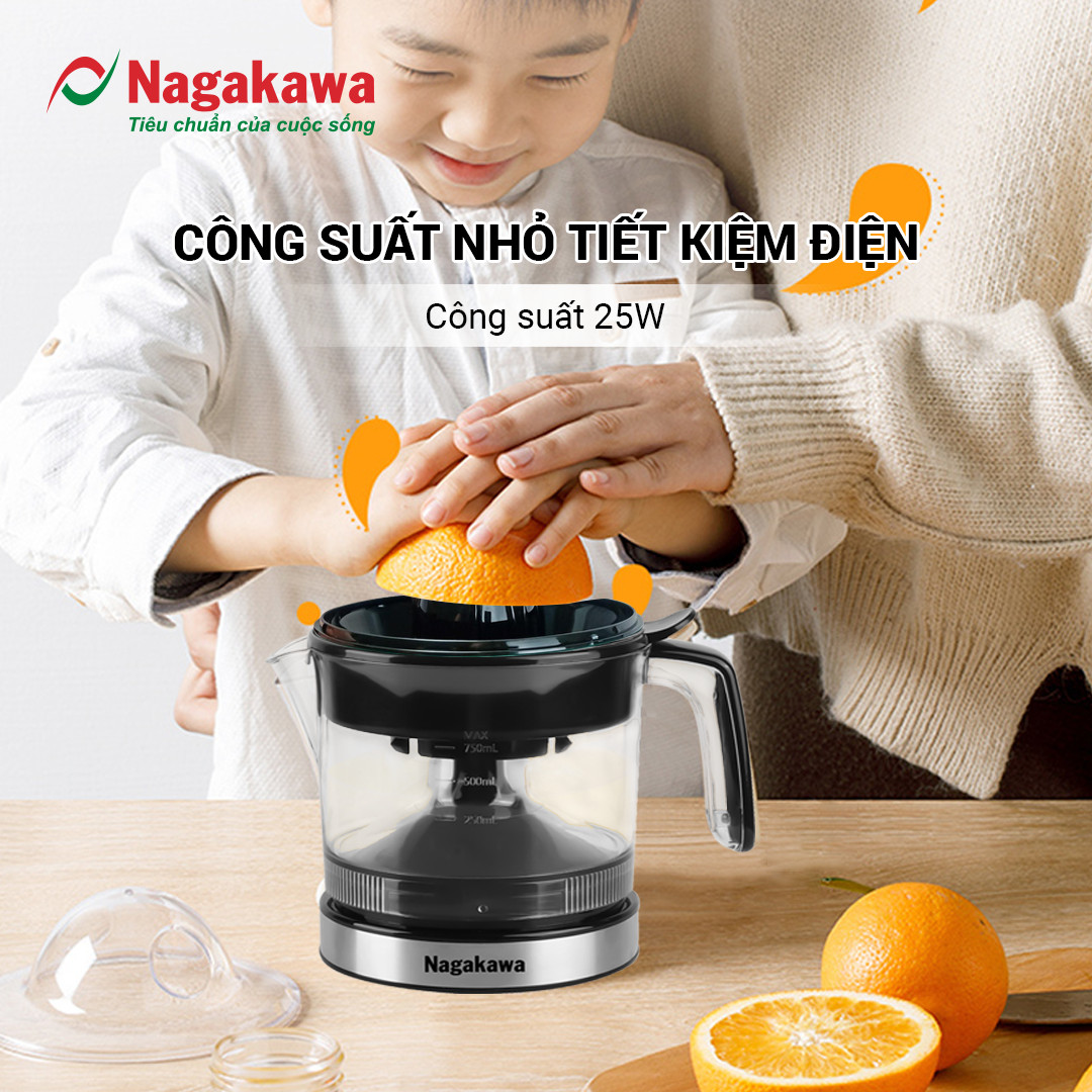 Mô tả Máy Vắt Cam NAGAKAWA NAG0814 Công Suất 25W 750ml Nhỏ Gọn Tiện Lợi Vắt Kiệt Nước Cam Bảo Hành 12 Tháng - 2