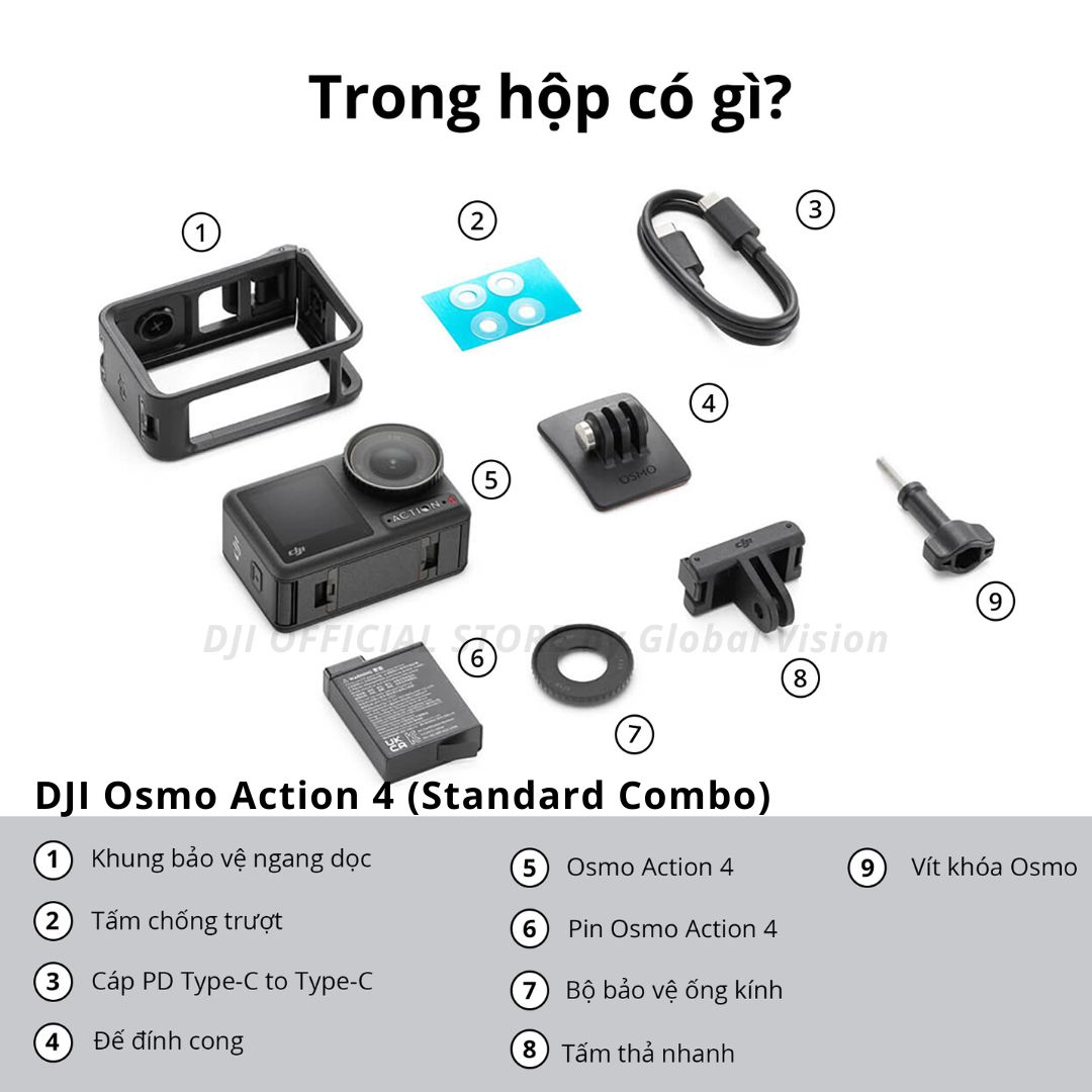 Mô tả Camera hành động DJI Osmo Action 4 máy quay hành trình 4K 120fps, góc siêu rộng, hoạt động tốt nhiệt độ thấp (DJI OA 4) - 9