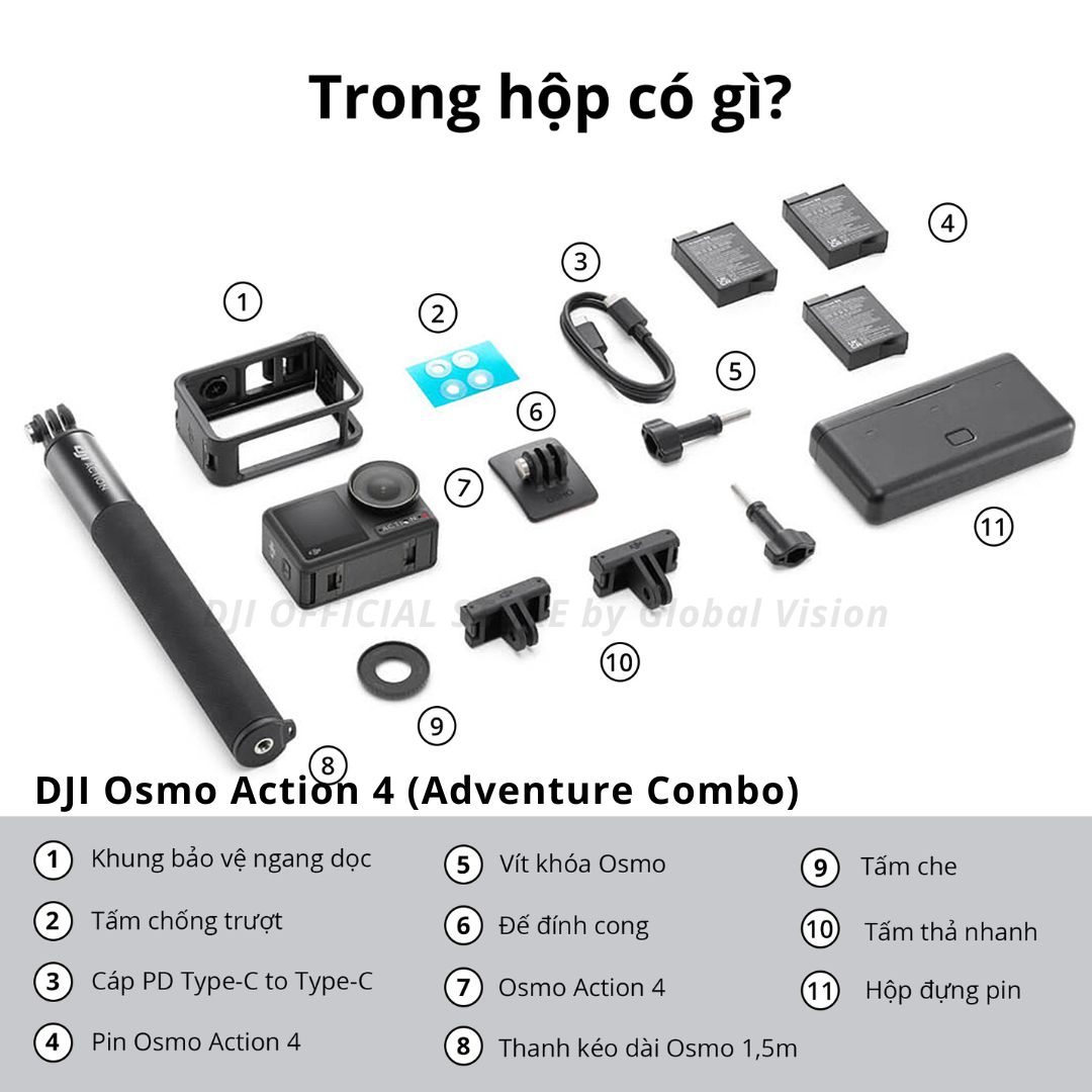 Mô tả Camera hành động DJI Osmo Action 4 máy quay hành trình 4K 120fps, góc siêu rộng, hoạt động tốt nhiệt độ thấp (DJI OA 4) - 10