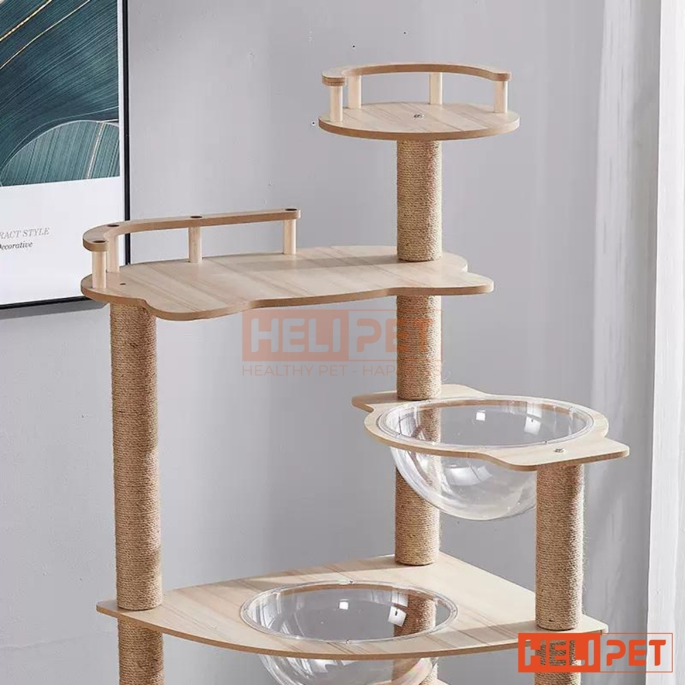 Mô tả Nhà Gỗ Cattree Nhà cây cho mèo leo trèo cào móng HELIPET Đa dạng thiết kế Dễ dàng lắp đặt - 2