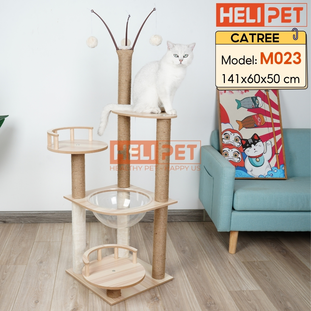 Mô tả Nhà Gỗ Cattree Nhà cây cho mèo leo trèo cào móng HELIPET Đa dạng thiết kế Dễ dàng lắp đặt - 10