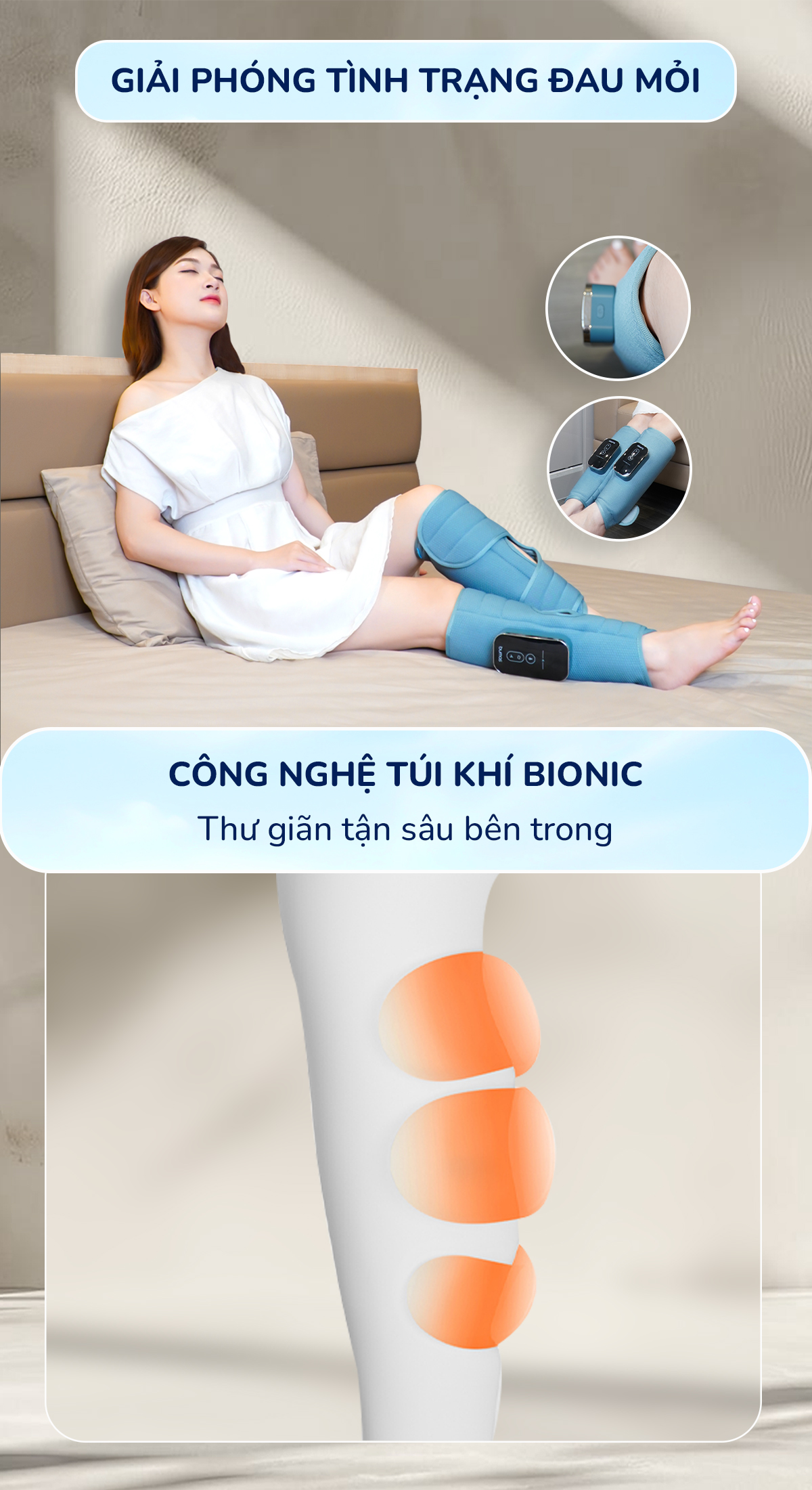 Mô tả Máy Massage Bắp Chân BUMAS M5 - Massage Kết Hợp Chườm Nóng Bấm Huyệt Giải Tỏa Đau Nhức Vùng Bắp Chân - 6