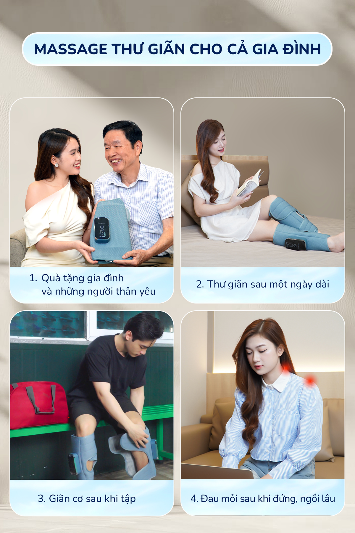Mô tả Máy Massage Bắp Chân BUMAS M5 - Massage Kết Hợp Chườm Nóng Bấm Huyệt Giải Tỏa Đau Nhức Vùng Bắp Chân - 7
