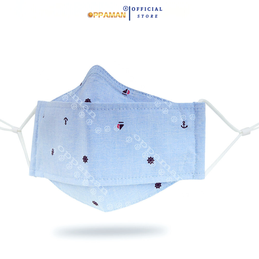 Mô tả Khẩu trang vải nam cao cấp cotton hàn quốc cao cấp chống tia uv đẹp nam mỏ neo xịn OKT2 OPPAMAN - 5