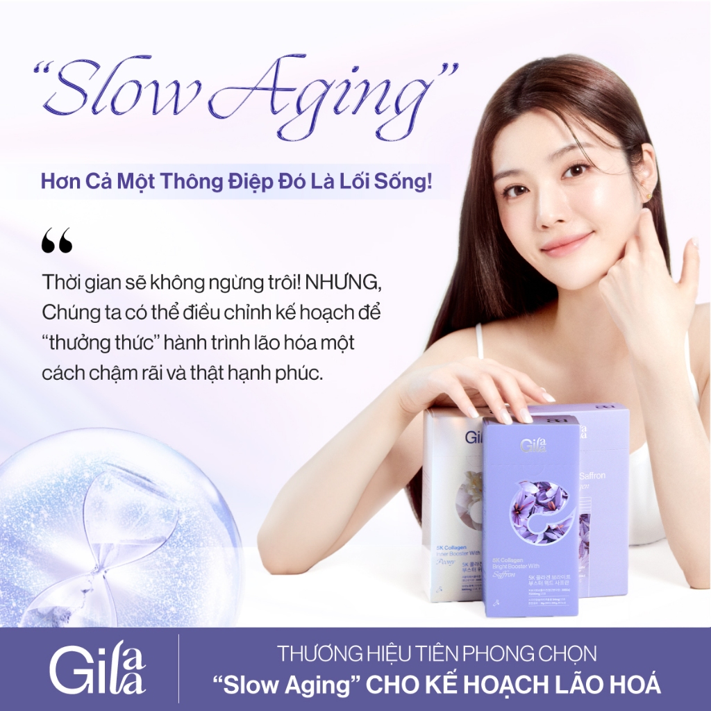 Mô tả Bột Uống Collagen Cao Cấp Kết Hợp Saffron - Gilaa Premium Safron Collagen (60x2g) - 1