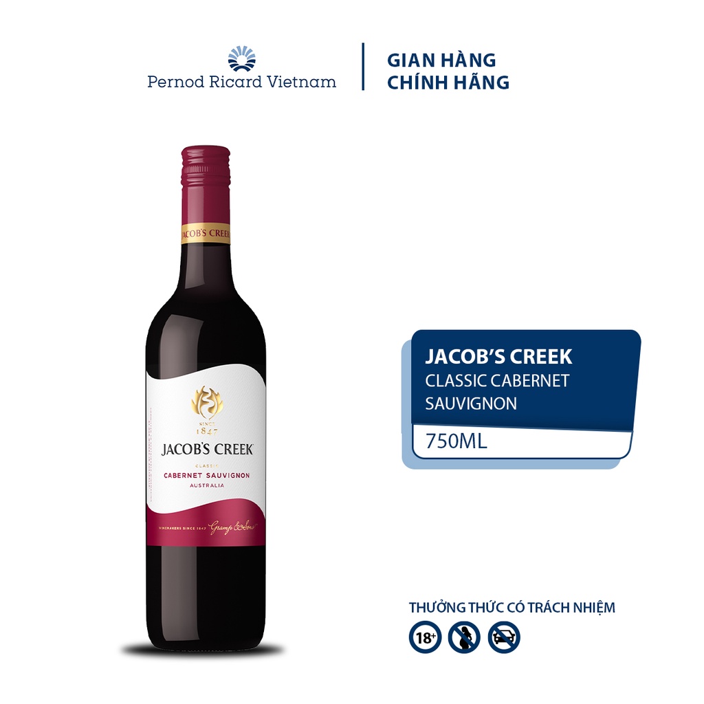 Mô tả Rượu Vang Đỏ Jacob's Creek Classic Cabernet Sauvignon Nồng Độ Alc 13.9% 750ml không kèm hộp - 1