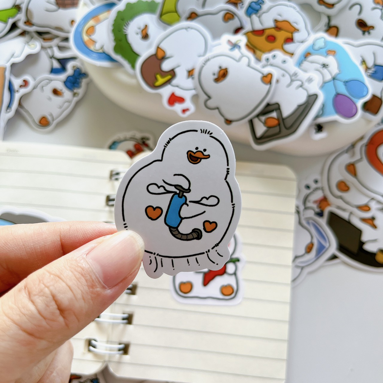 100 sticker vịt dễ thương hình dán không trùng nhau trang trí sổ tay ...