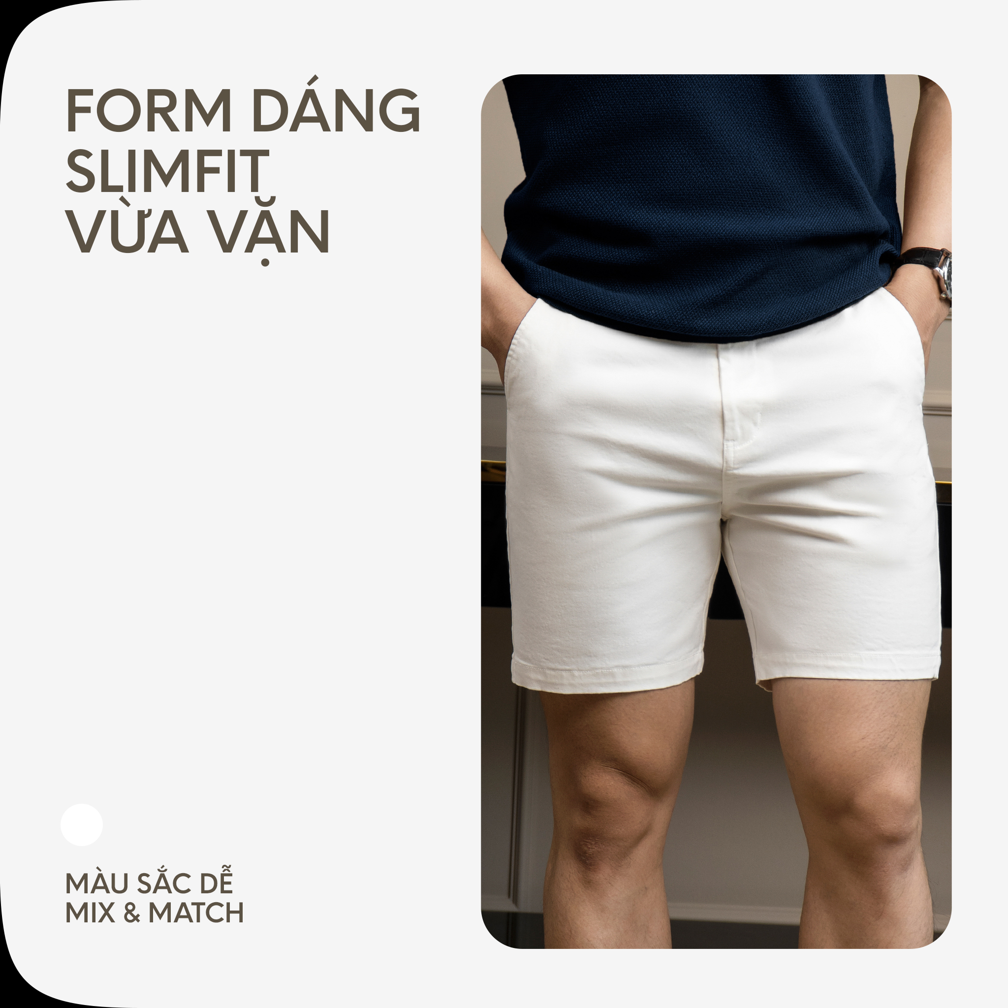 Mô tả Quần Short Jeans Nam By Cotton Cao Cấp 3 Màu Đen - Trắng - Be - 3