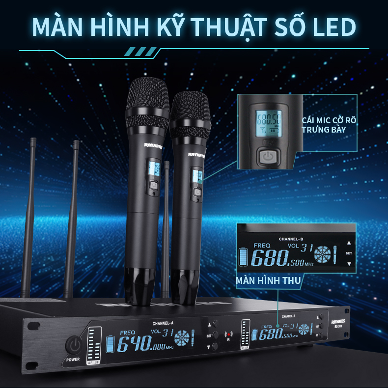 RAYHAYES Micro Không Dây Chuyên Nghiệp Hạng Nặng UHF 200 KÊNH Bộ Hệ ...